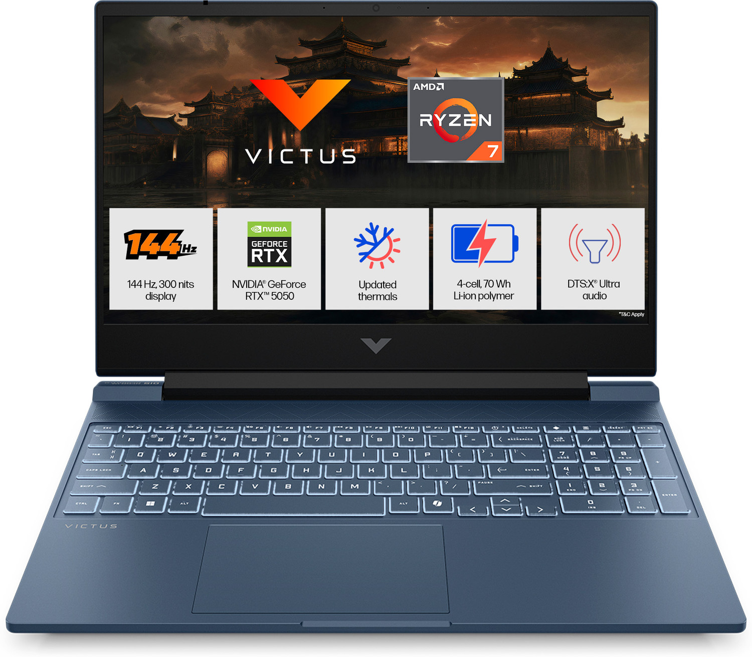 Image of HP AMD Ryzen 7 Octa Core 260 - (16 GB /1 TB SSD /Windows 11 Home /8 GB Graphics /NVIDIA GeForce RTX 5050) 15-fb3102AX Gaming Laptop