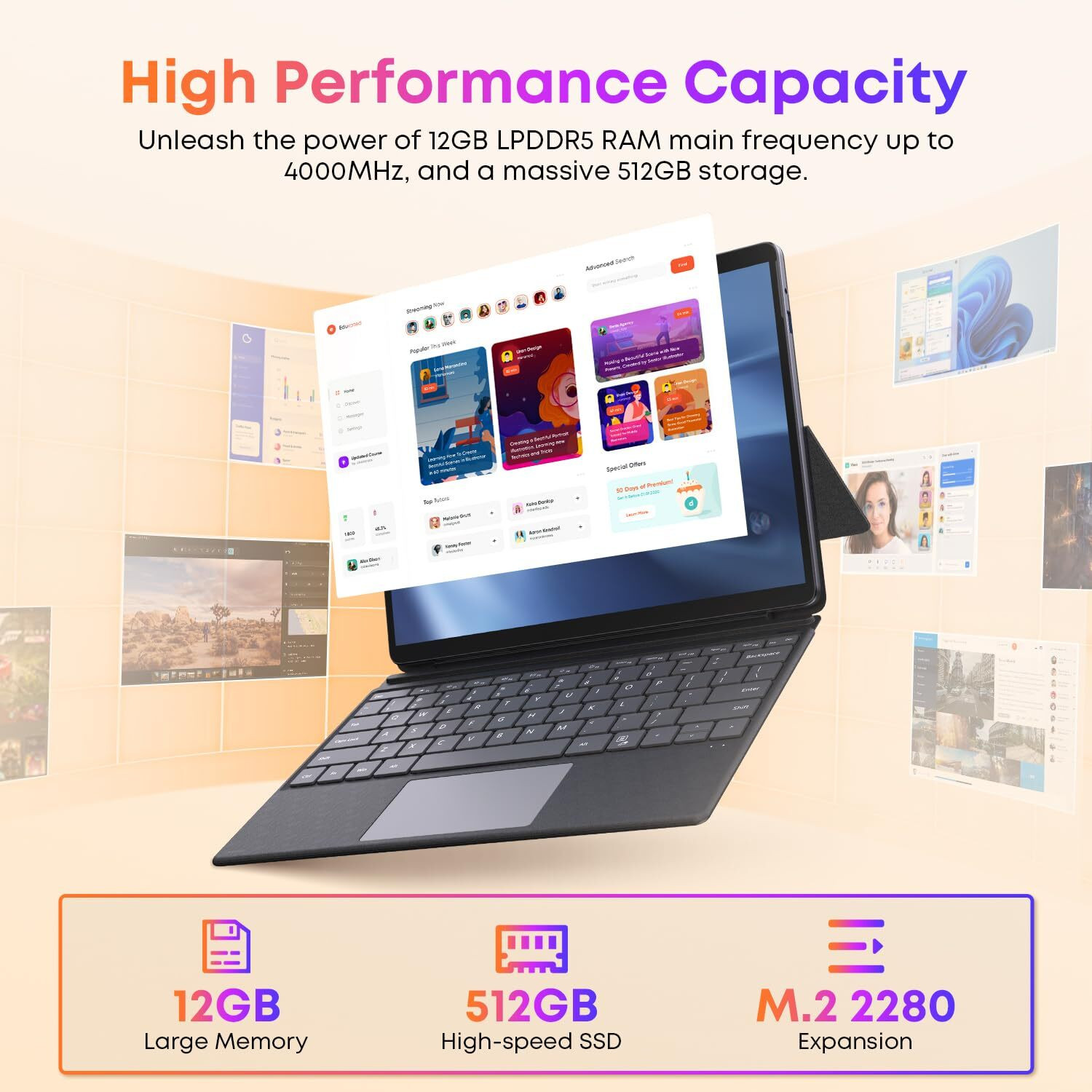 Image of CHUWI Intel Core N 12th Gen - (16 GB /512 GB HDD /512 GB SSD /Windows 11 Home /4 GB Graphics) Hi 10 Max 2 in 1 Laptop