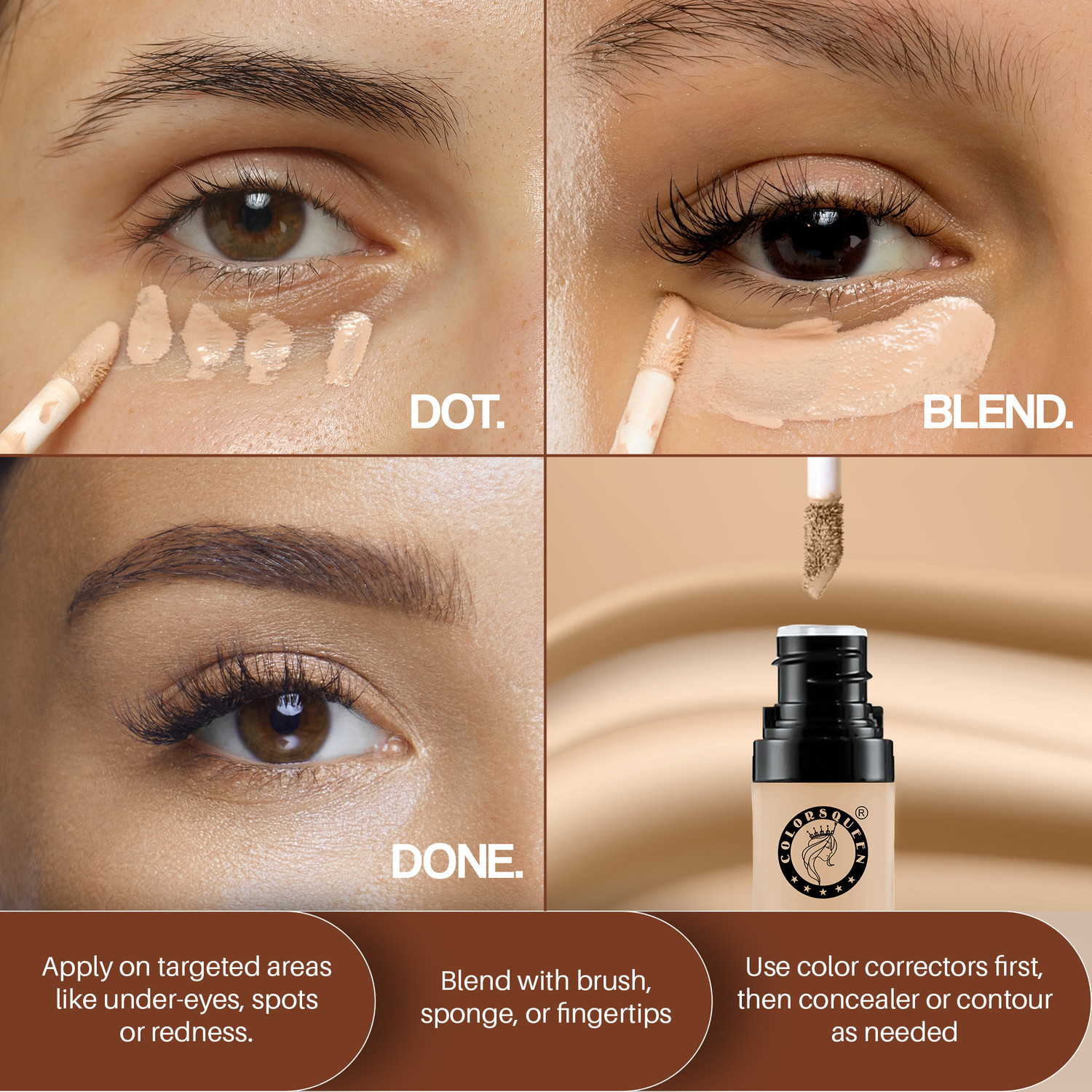 Image of COLORS QUEEN Conceal & Reveal Lightweight Long Lasting Liquid Concealer with Jojoba Seed Oil Concealer