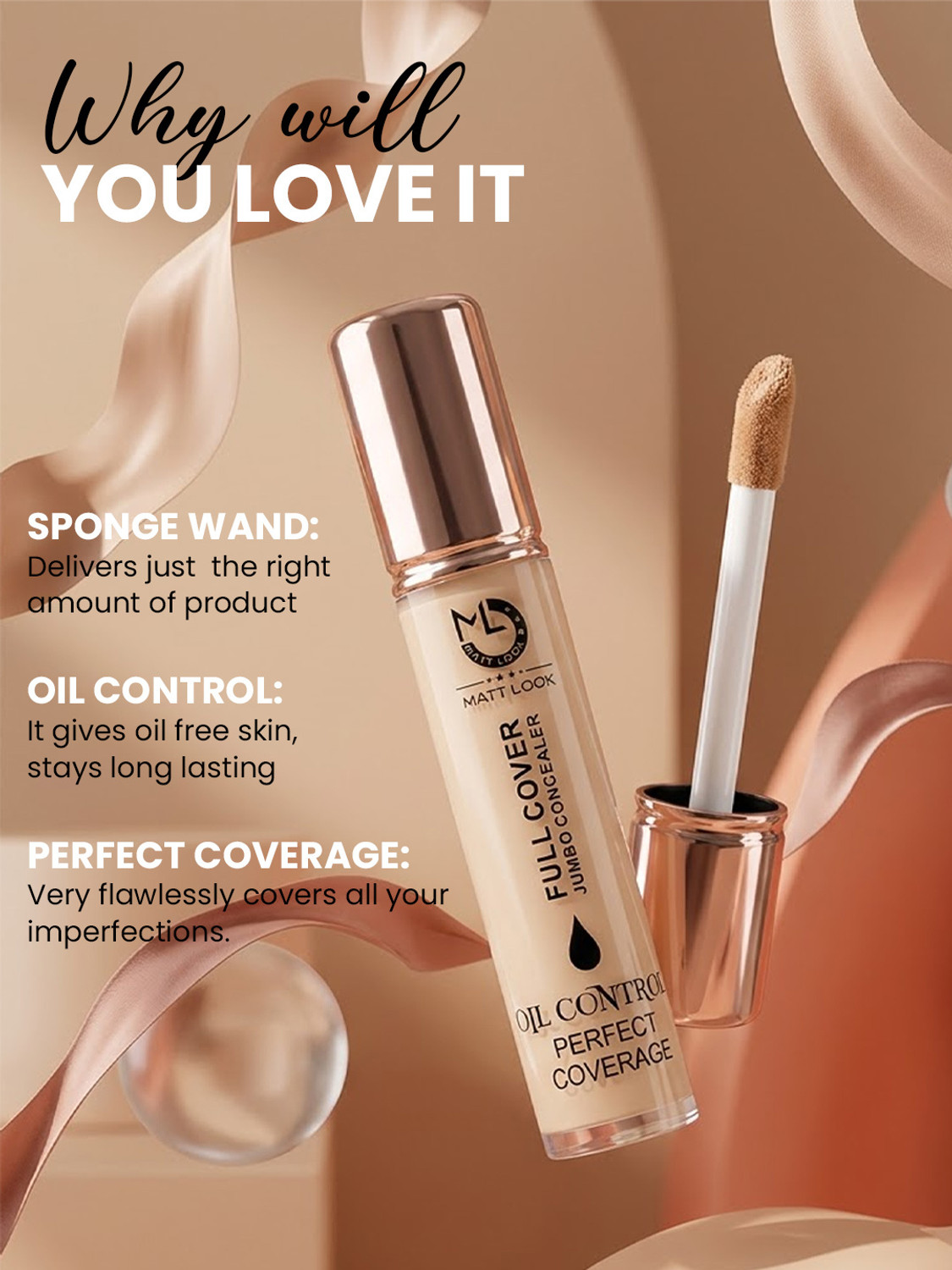 Image of MATTLOOK Oil Control Perfect Coverage Matte Finish Waterproof Full Coverage Concealer SPF Concealer