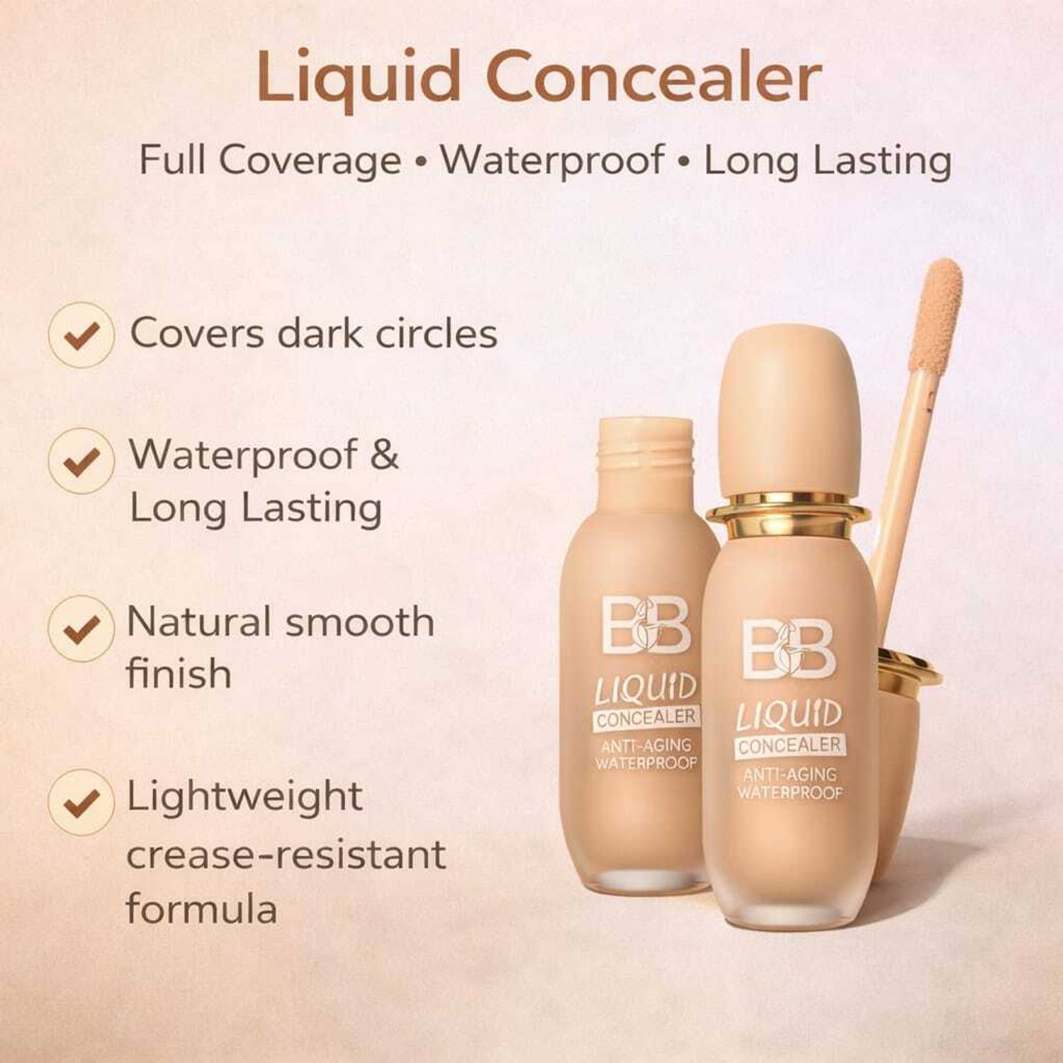 bjss cosmo Liquid Concealer – Full Coverage, Waterproof & Long-Lasting BB  Concealer