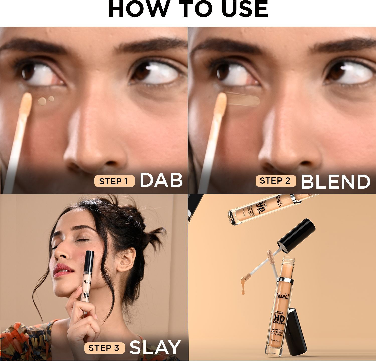 Image of Glam21 Ultra HD Liquid for HD Finish | Non-sticky & Long Lasting Matte Finish Concealer