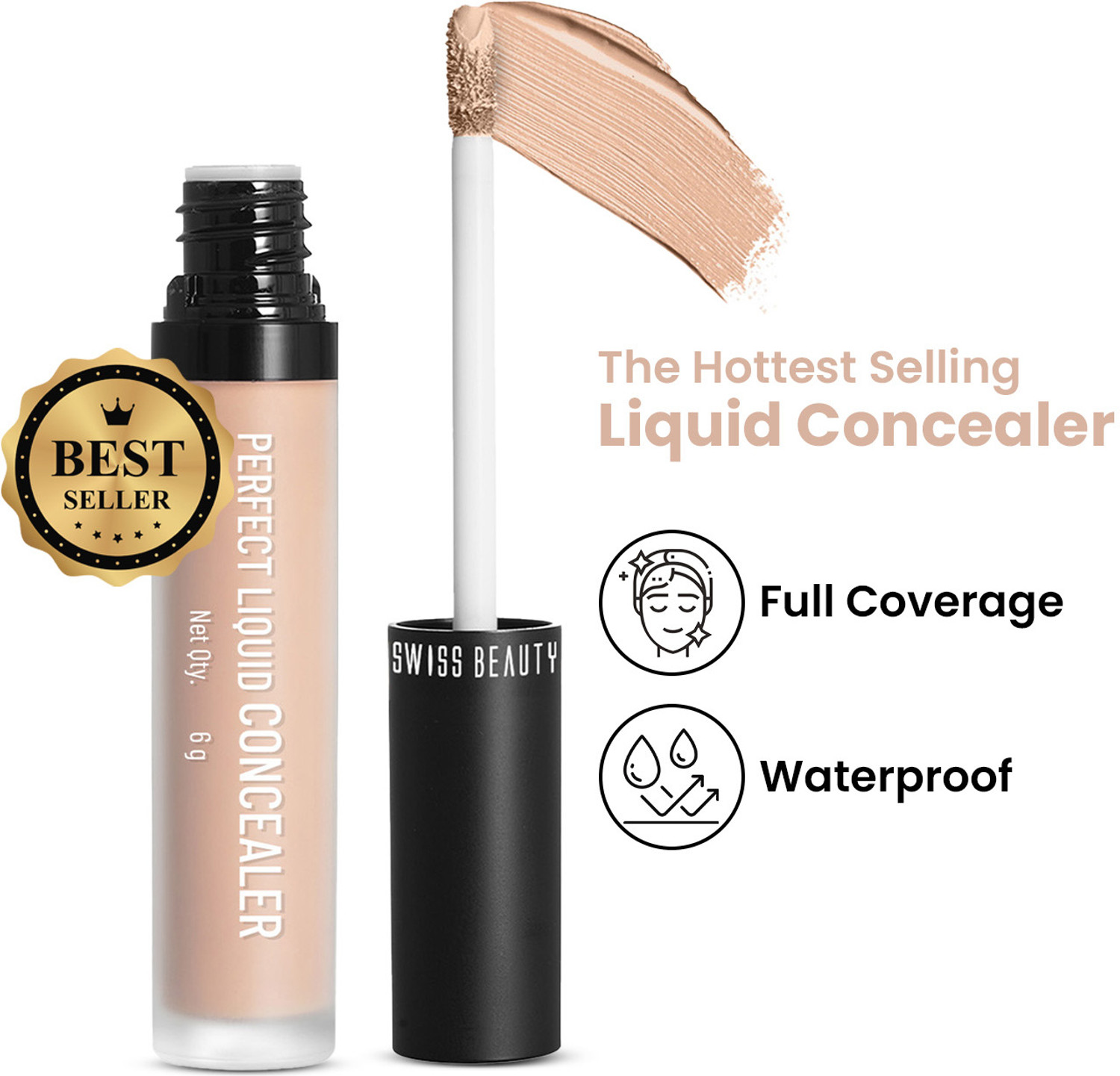 Image of SWISS BEAUTY Liquid Lightweight Concealer | Full Coverage | Easy Blend | Matte Finish Concealer