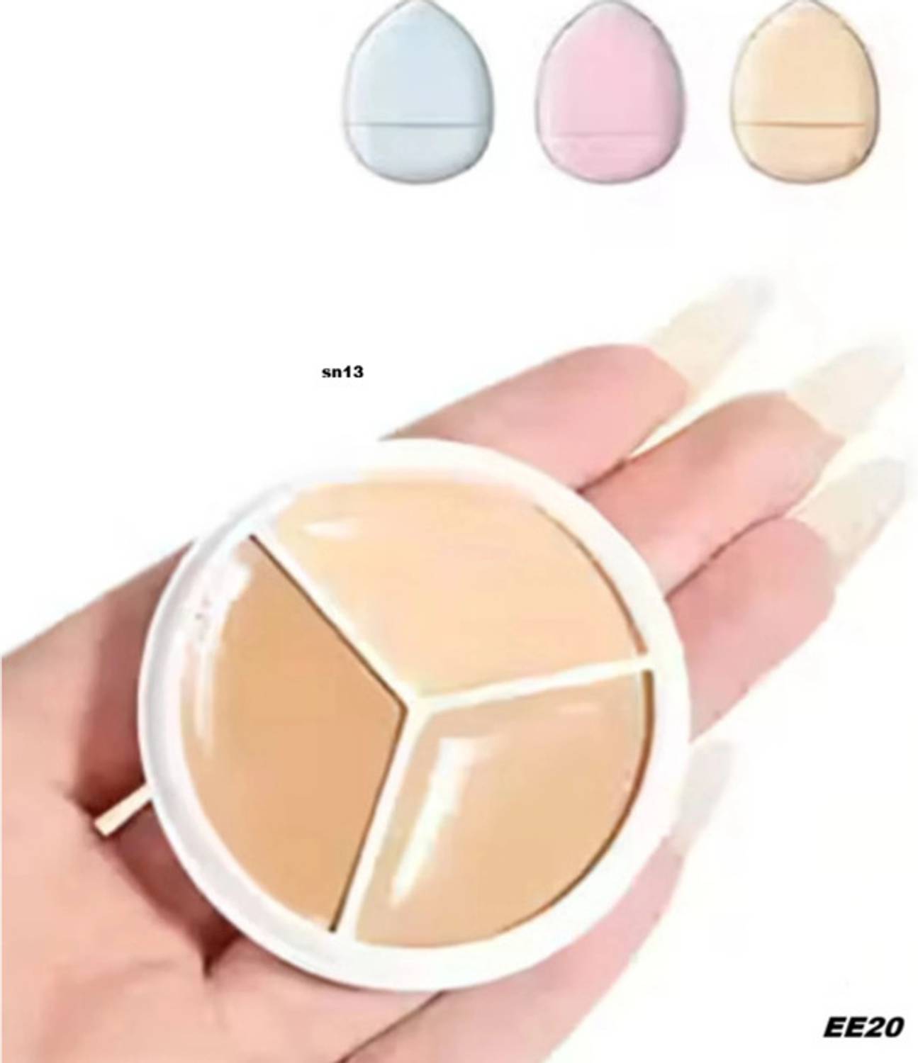 BLANC BEAUTE 3in1 pro Concealer Palette With puff sn13 Concealer