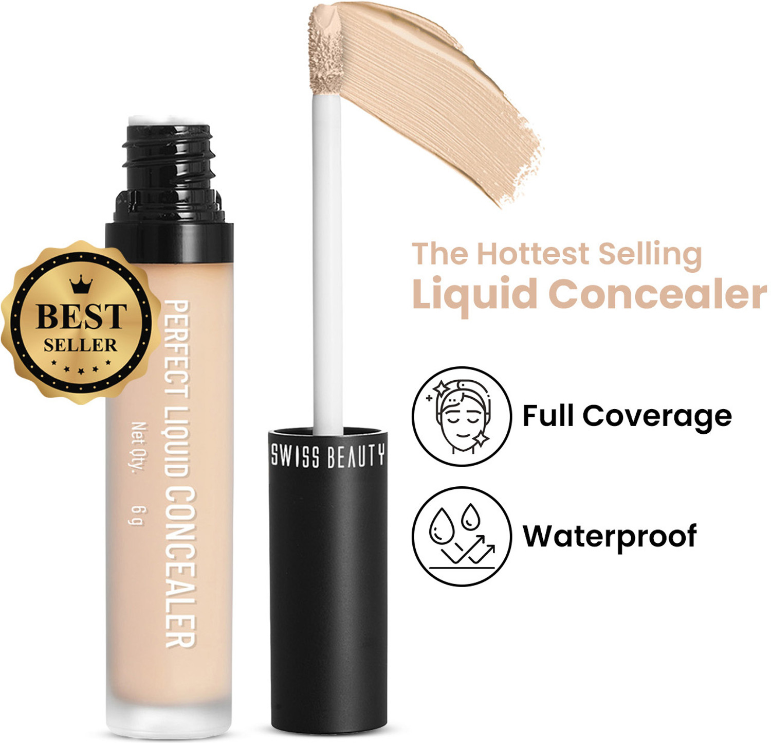Image of SWISS BEAUTY Liquid Lightweight Concealer | Full Coverage | Easy Blend | Matte Finish Concealer
