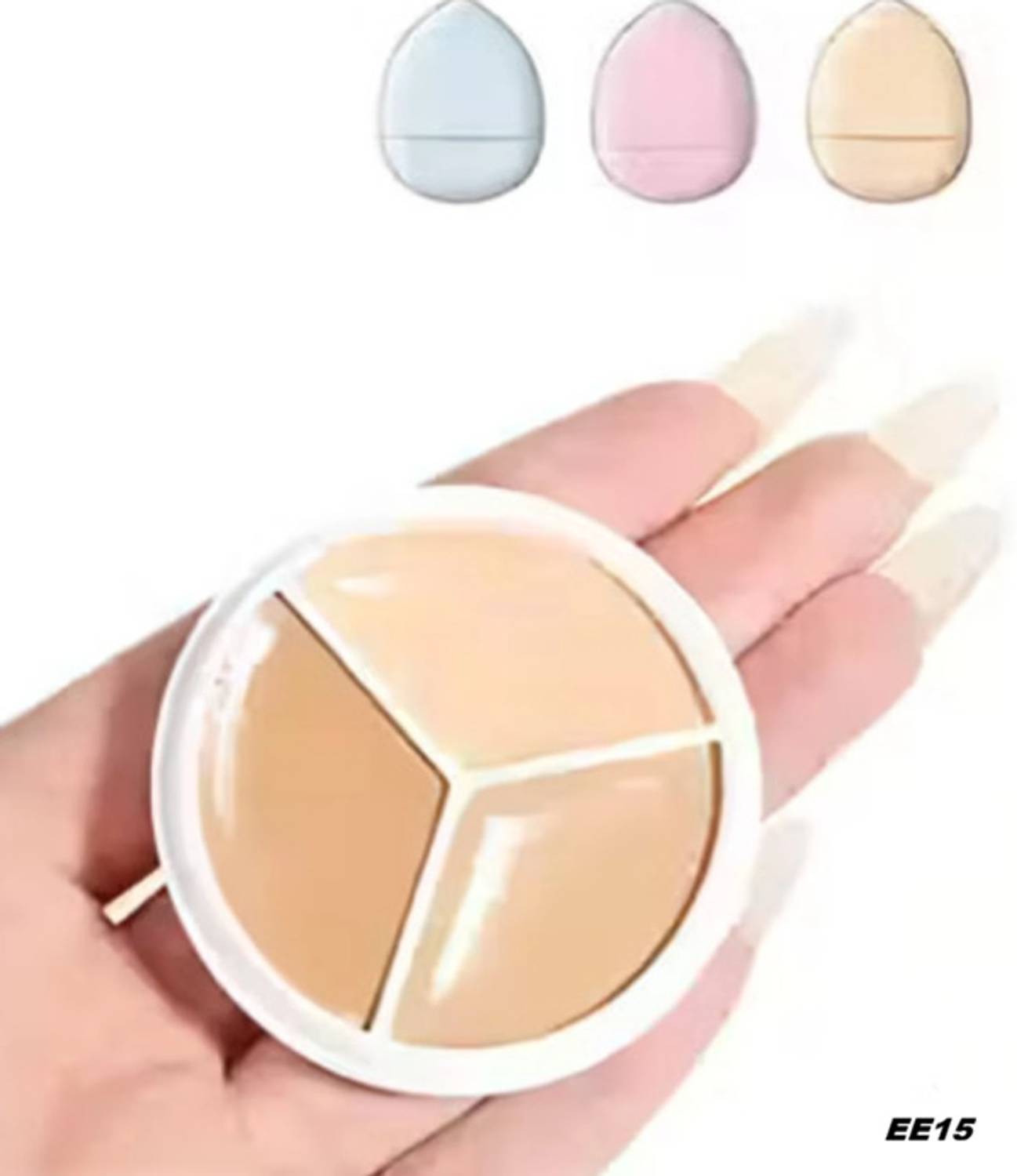 BLANC BEAUTE 3in1 pro Concealer Palette With puff EE15 Concealer