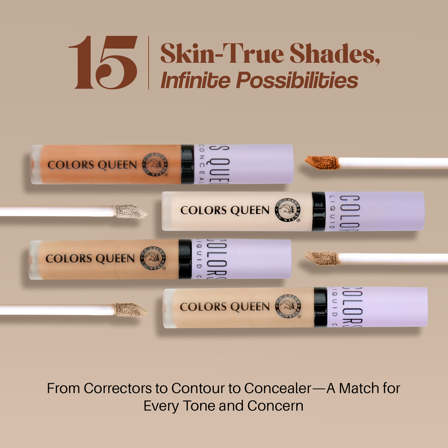 Image of COLORS QUEEN Conceal & Reveal Lightweight Long Lasting Liquid Concealer with Jojoba Seed Oil Concealer