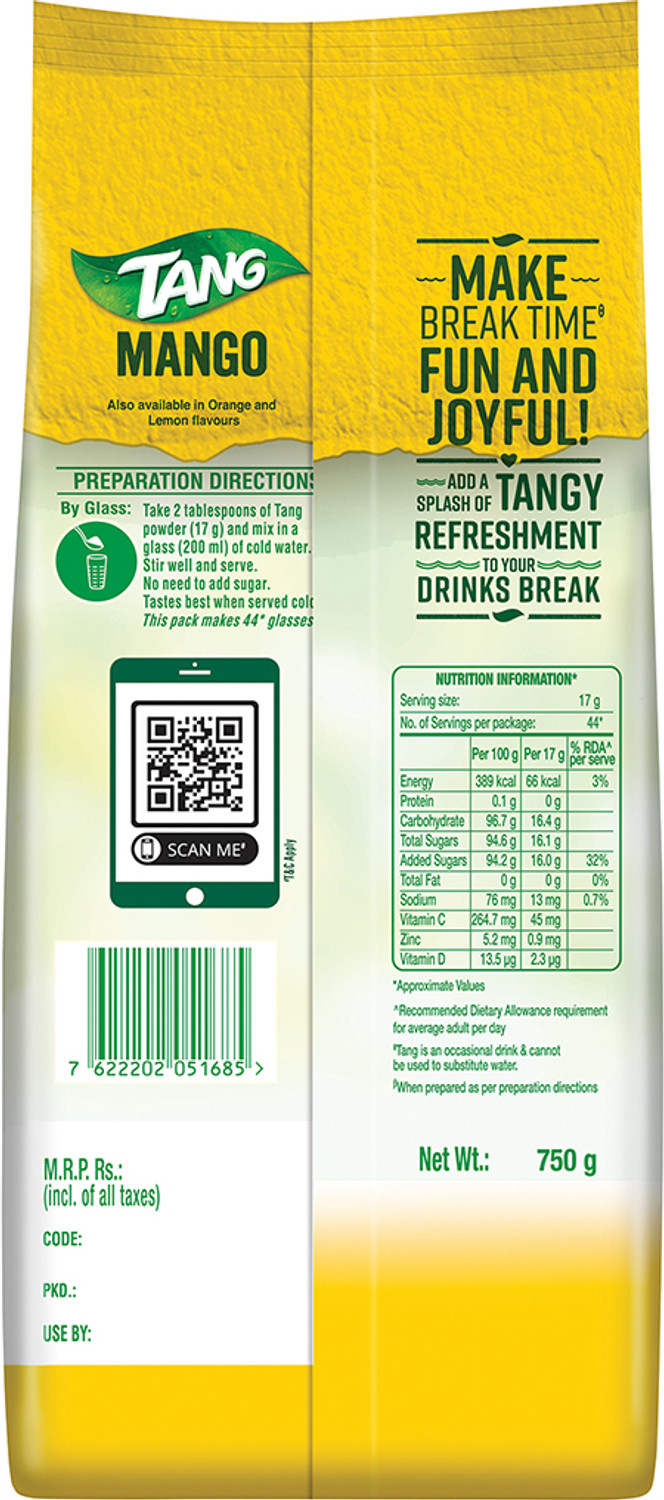 Image of TANG Mango Instant Drink Mix