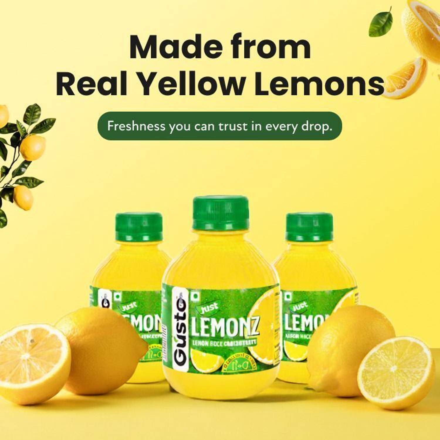 Gustofoods Lemon Juice Concentrate Equivalent To 60 Lemons Pocket