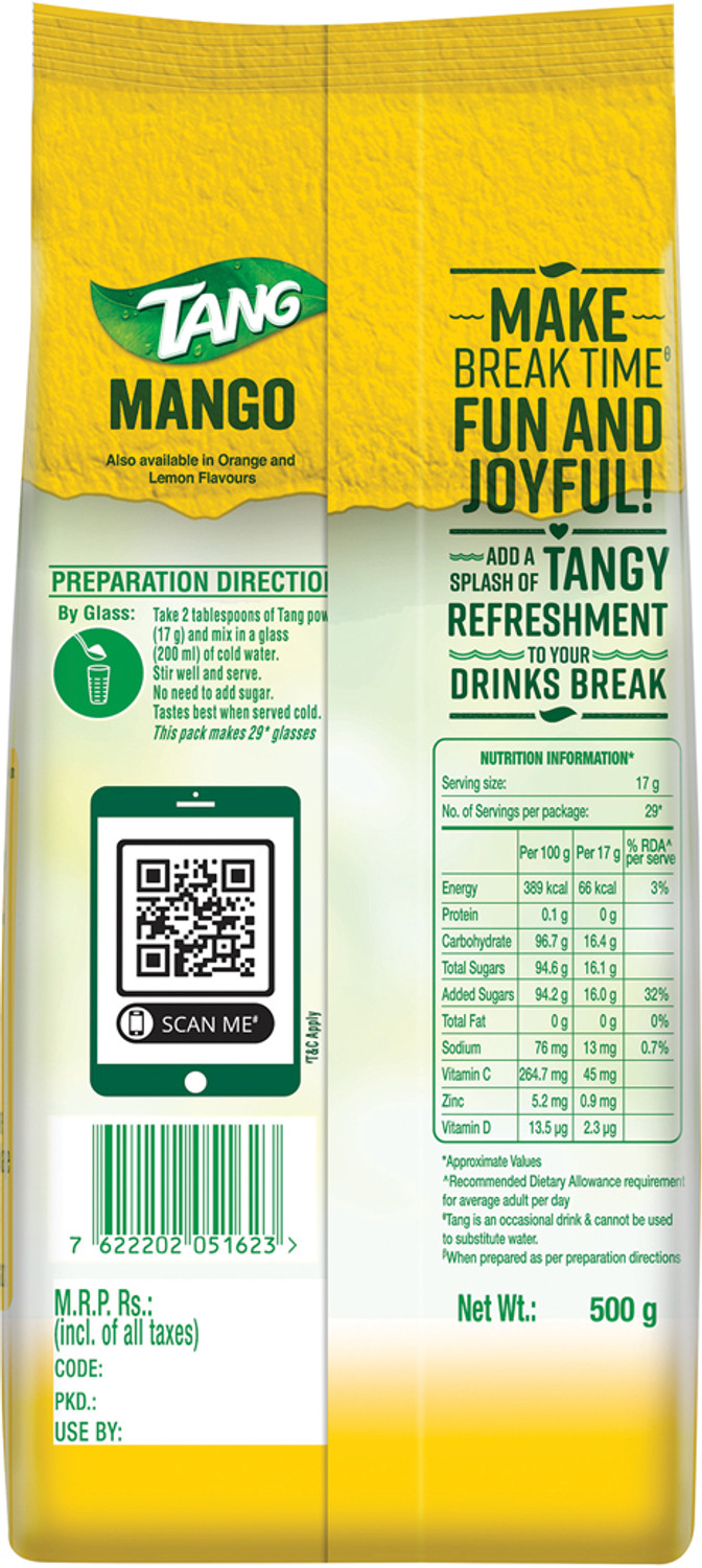 Image of TANG Mango Instant Drink Mix