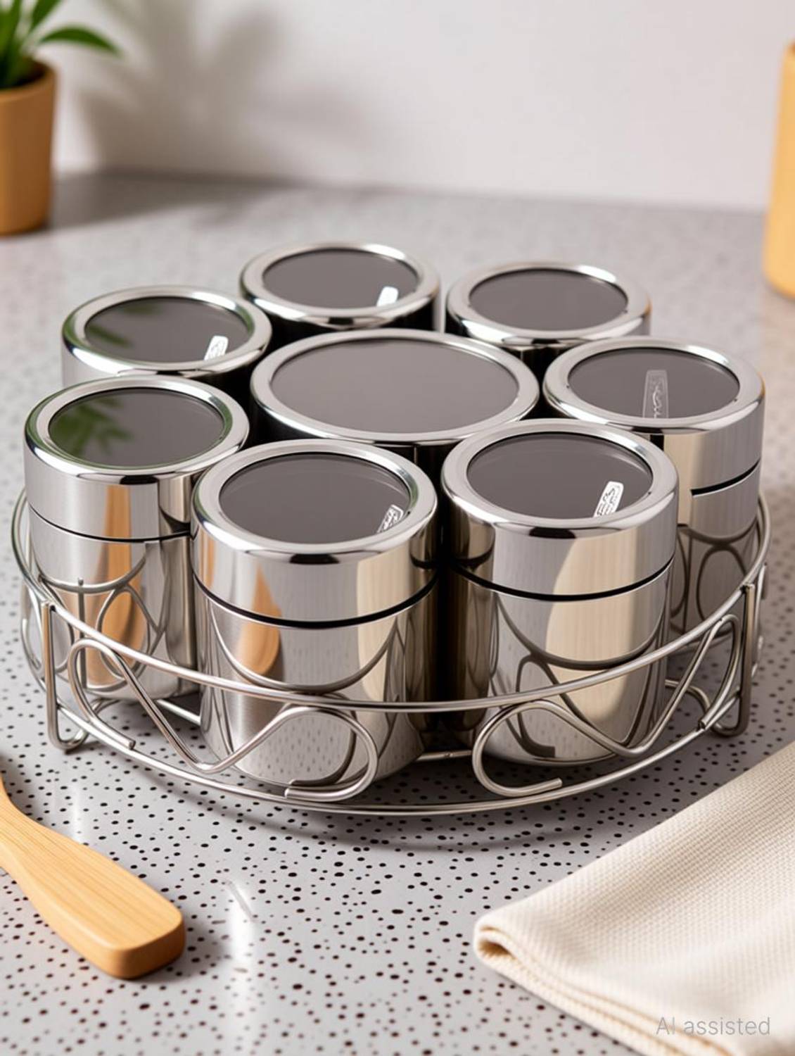 ECOLEX Spice Set Stainless Steel — Spice Boxes & Masala Dabbas