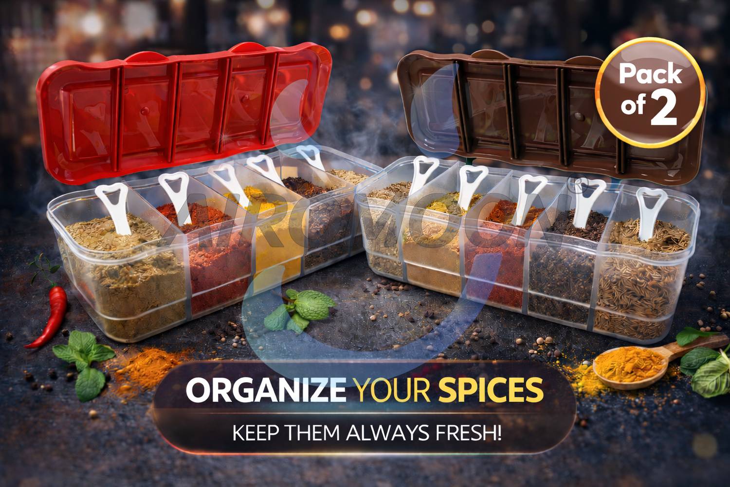 AIROMOON Spice Set Plastic