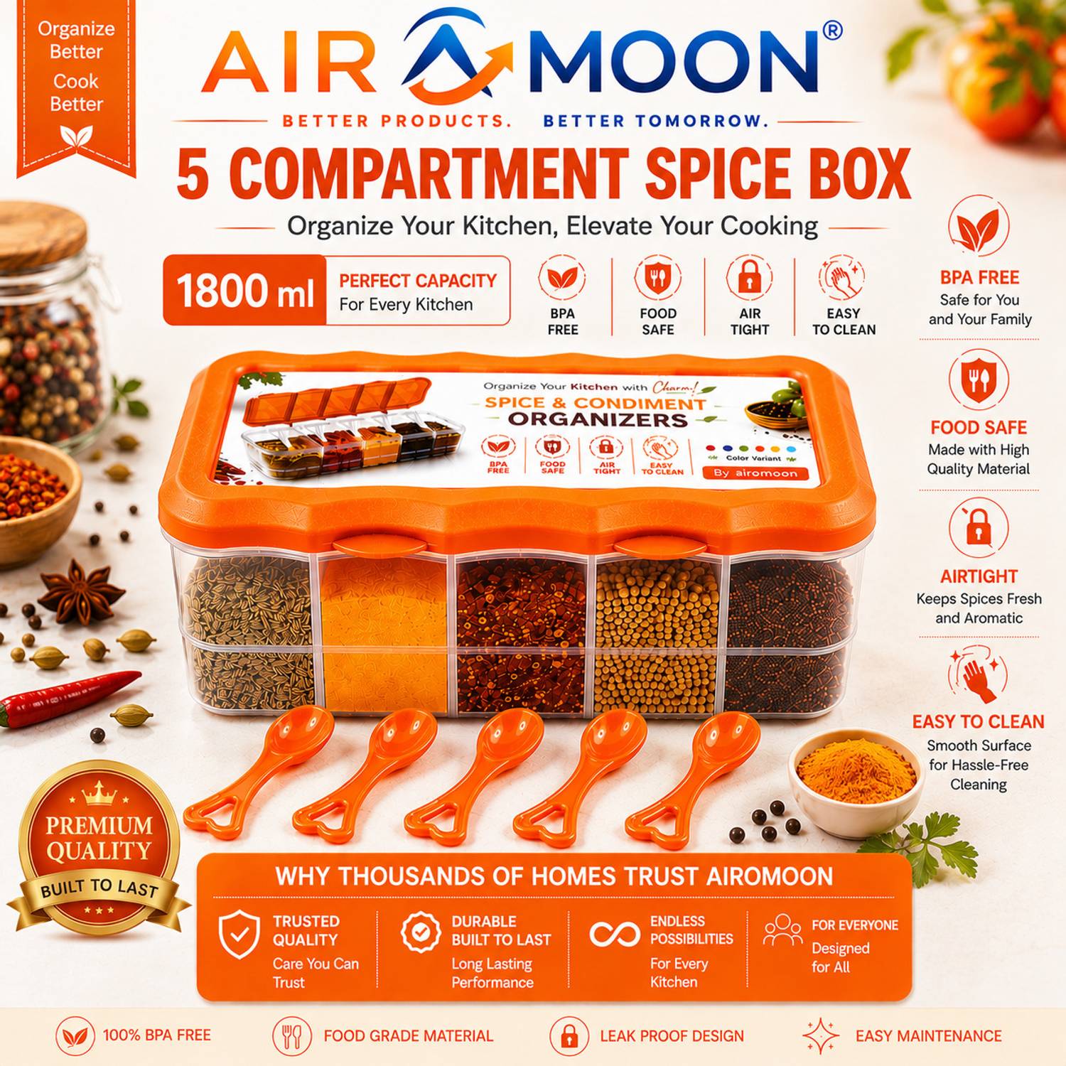 AIROMOON Spice Set Plastic