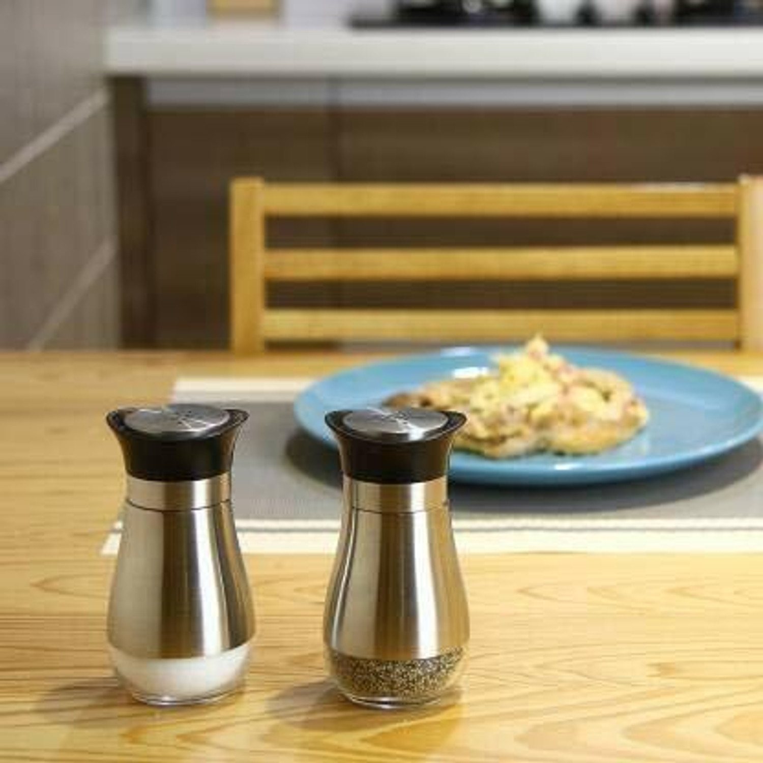 Image of Boriva Salt & Pepper Set Glass, Stainless Steel
