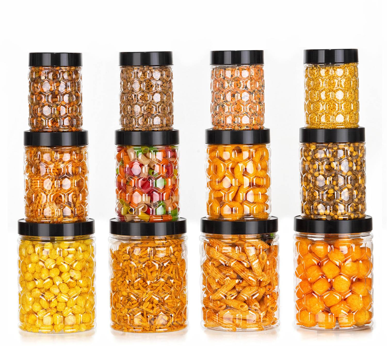 AURUMWARE Plastic Grocery Container  - 1200 ml, 650 ml, 350 ml