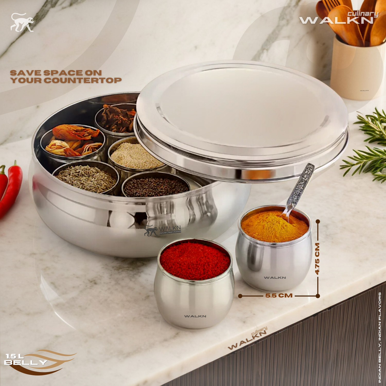 Image of WALKN Spice Set Stainless Steel