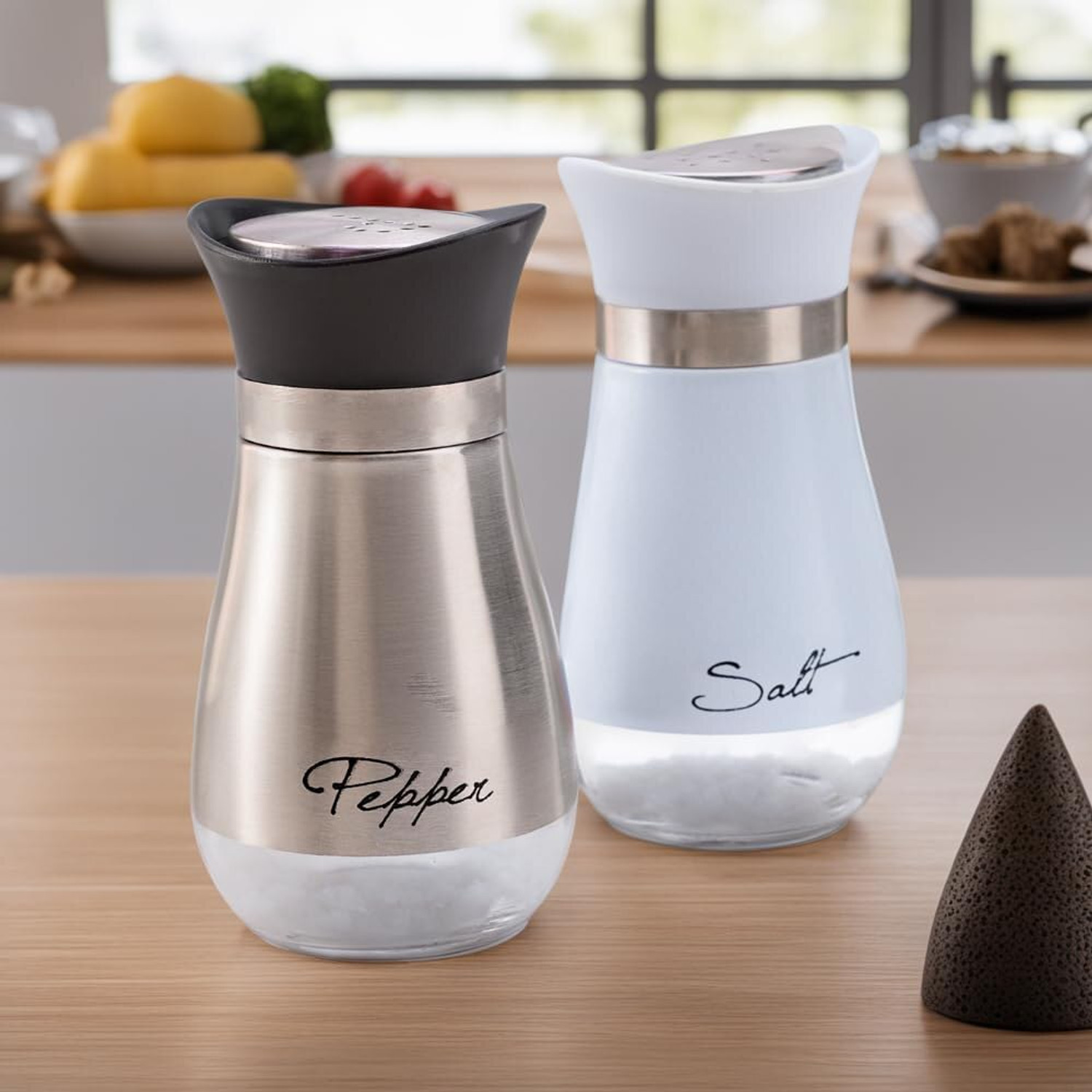 Image of Boriva Salt & Pepper Set Glass, Stainless Steel