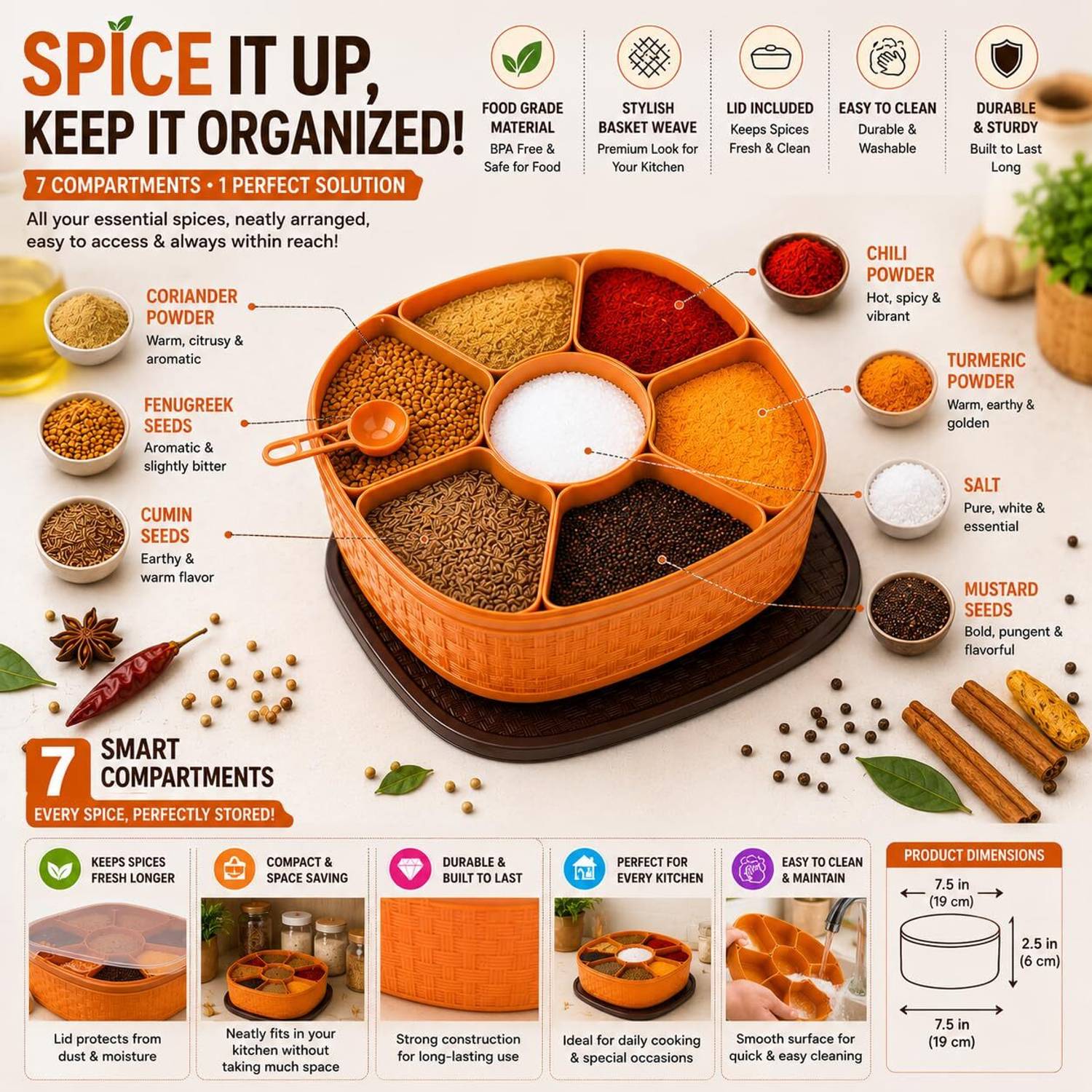 Dhyana Spice Set Plastic 1 Piece 1 Pieces - Image 2