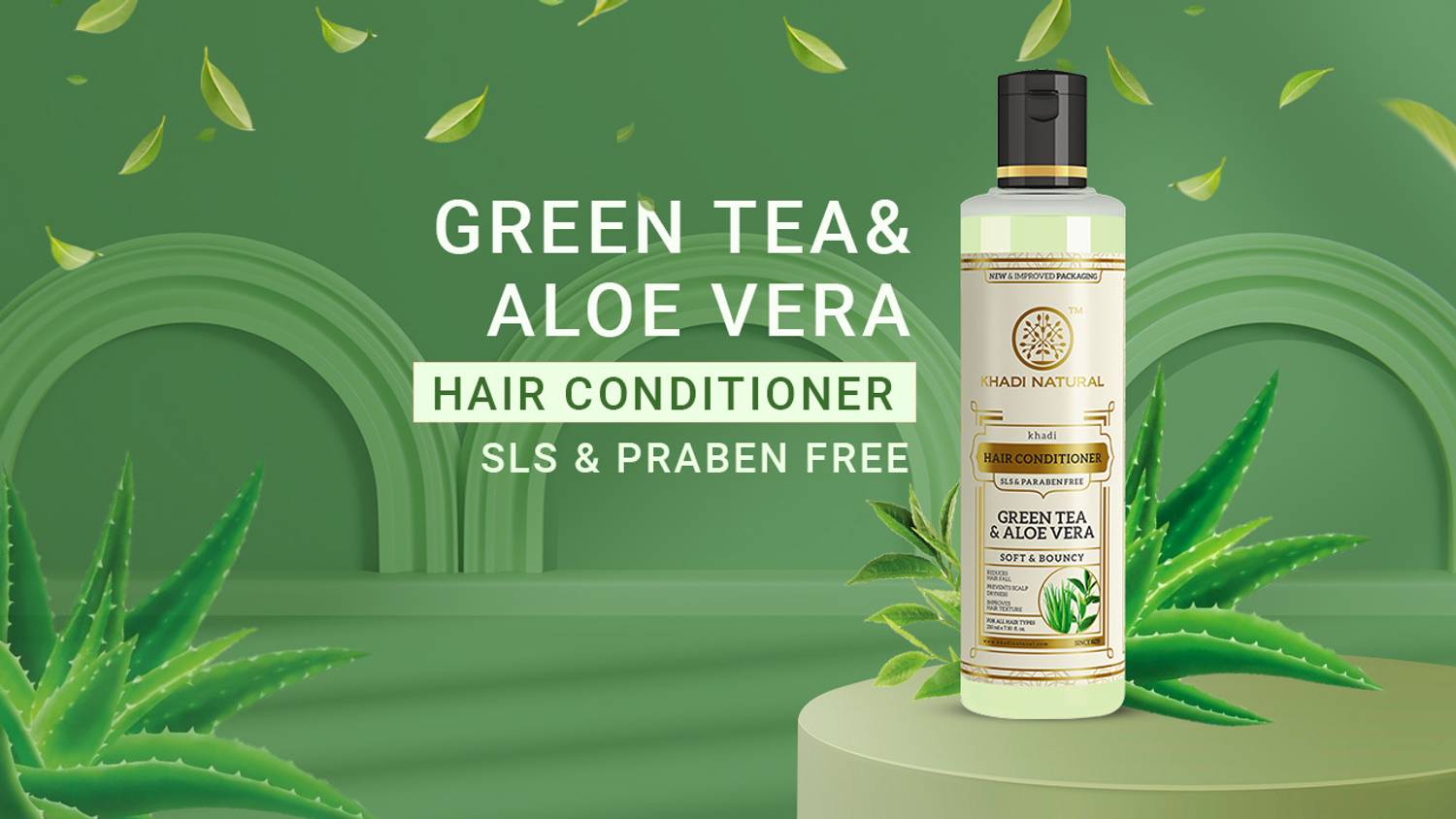 KHADI Natural Herbal Green Tea & Aloe Vera Hair Conditioner - Image 2
