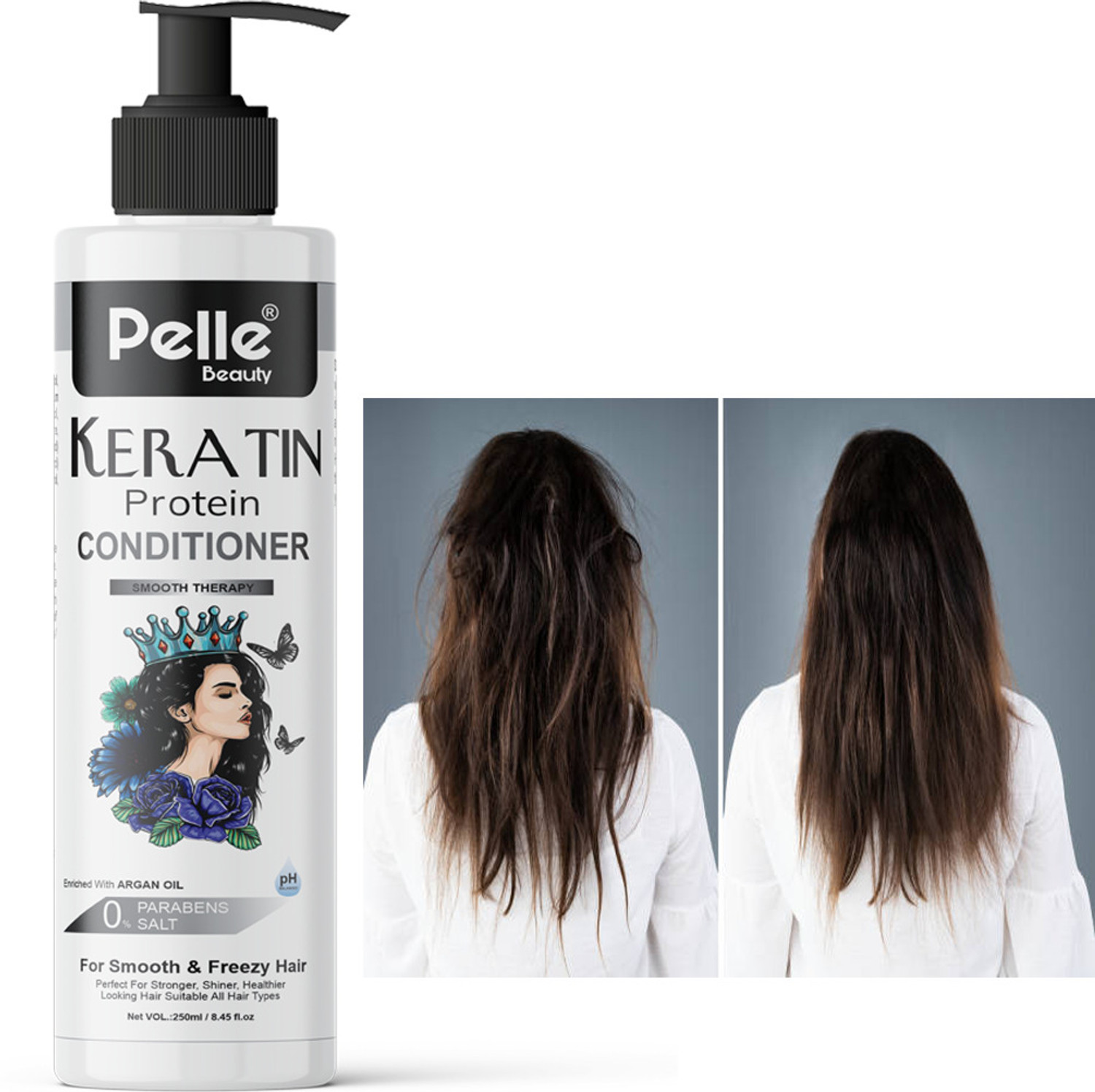 Image of Pelle Beauty Keratin & Argan Oil Smooth Therapy Conditioner hair shine boy & girls 250ml