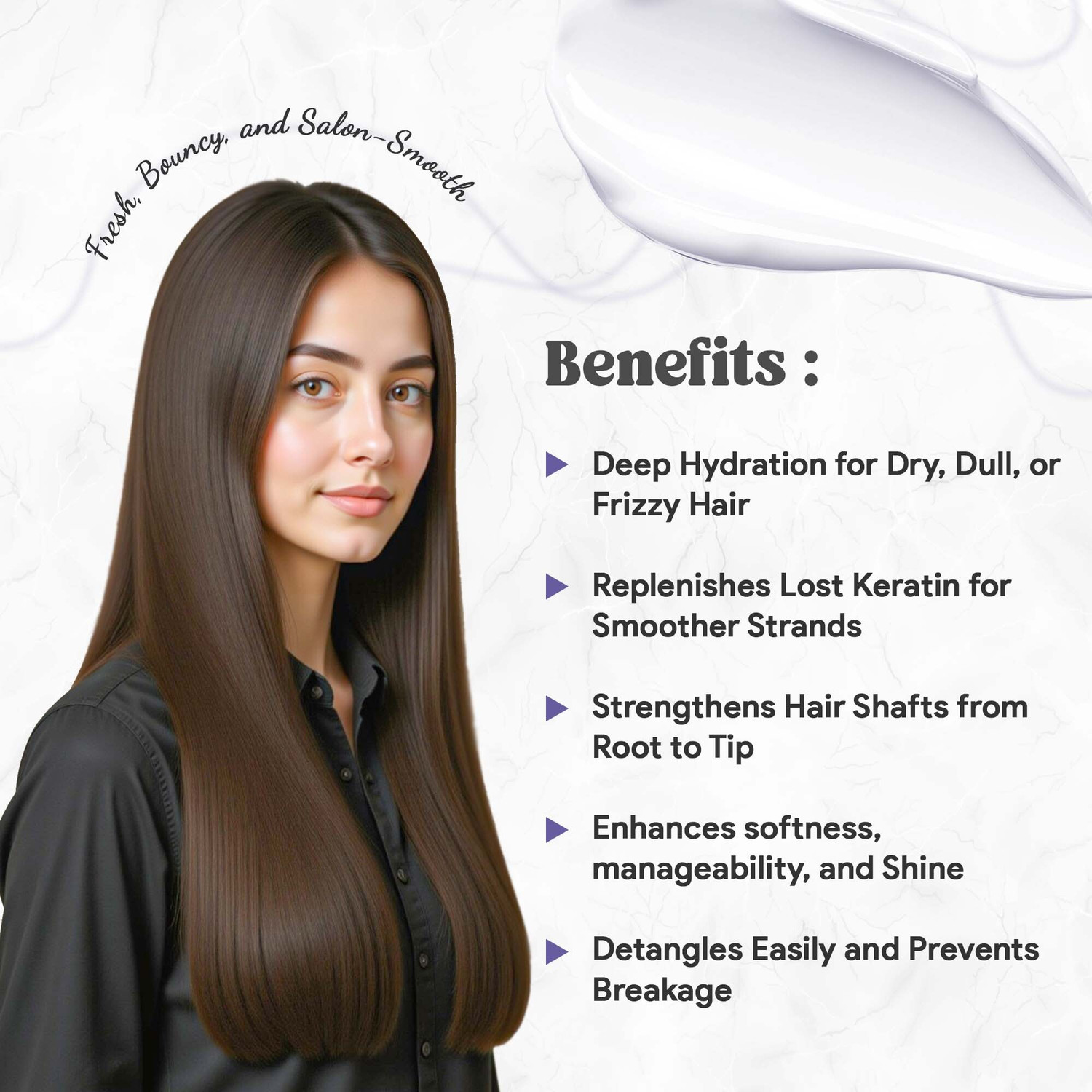 Image of La'bangerry Keratin Protein Conditioner with Almond & Eucalyptus Oil for Smooth Shiny Hair