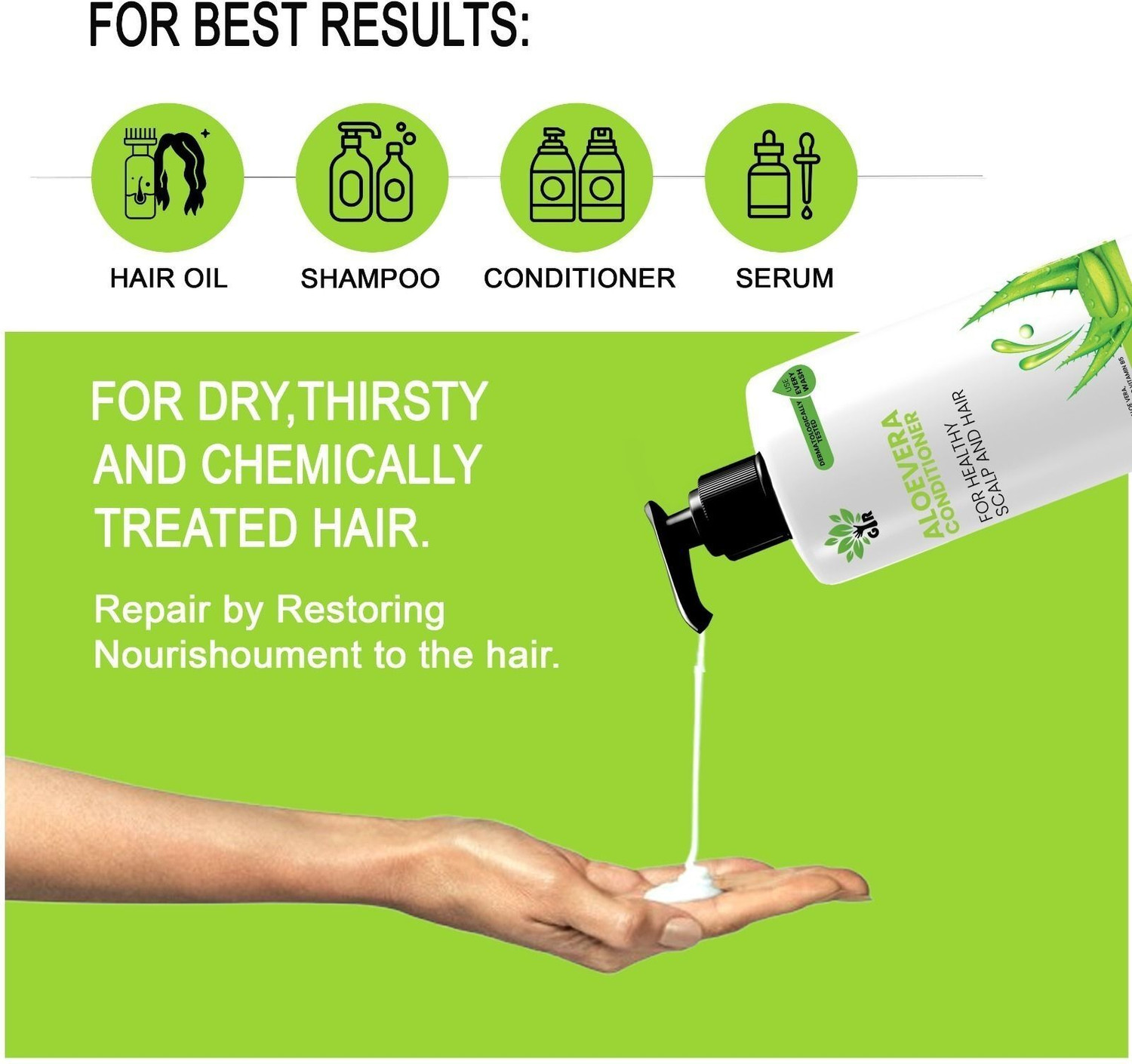 Image of GIR Aloe Vera Ayurvedic Conditioner | 1000 ML | Medically Tested Hydrating Care