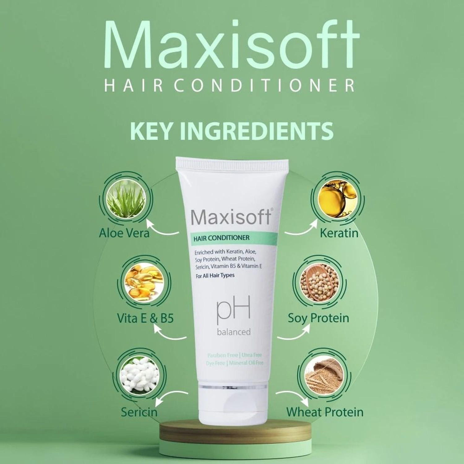 Image of Maxisoft Hair Conditioner 100 ml | With Keratin & Aloe Vera | Paraben Free