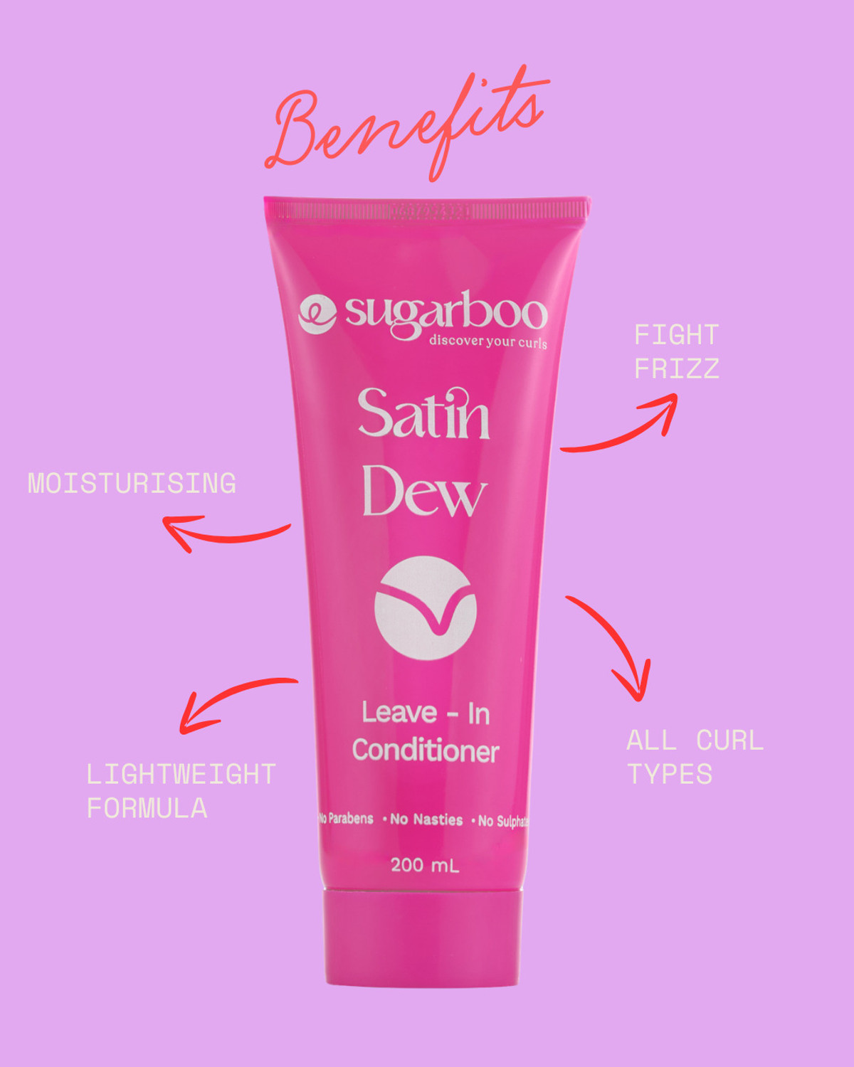 Image of sugarboo Leave-In Conditioner 200ml. CG Friendly. Vegan. Sulphate Free. Curly Hair