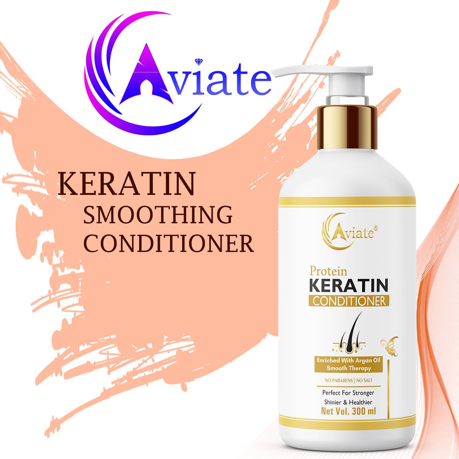 Aviate Pro-Keratin Conditioner Professional Hair Straight & Shiny Hair MEN & WOMEN