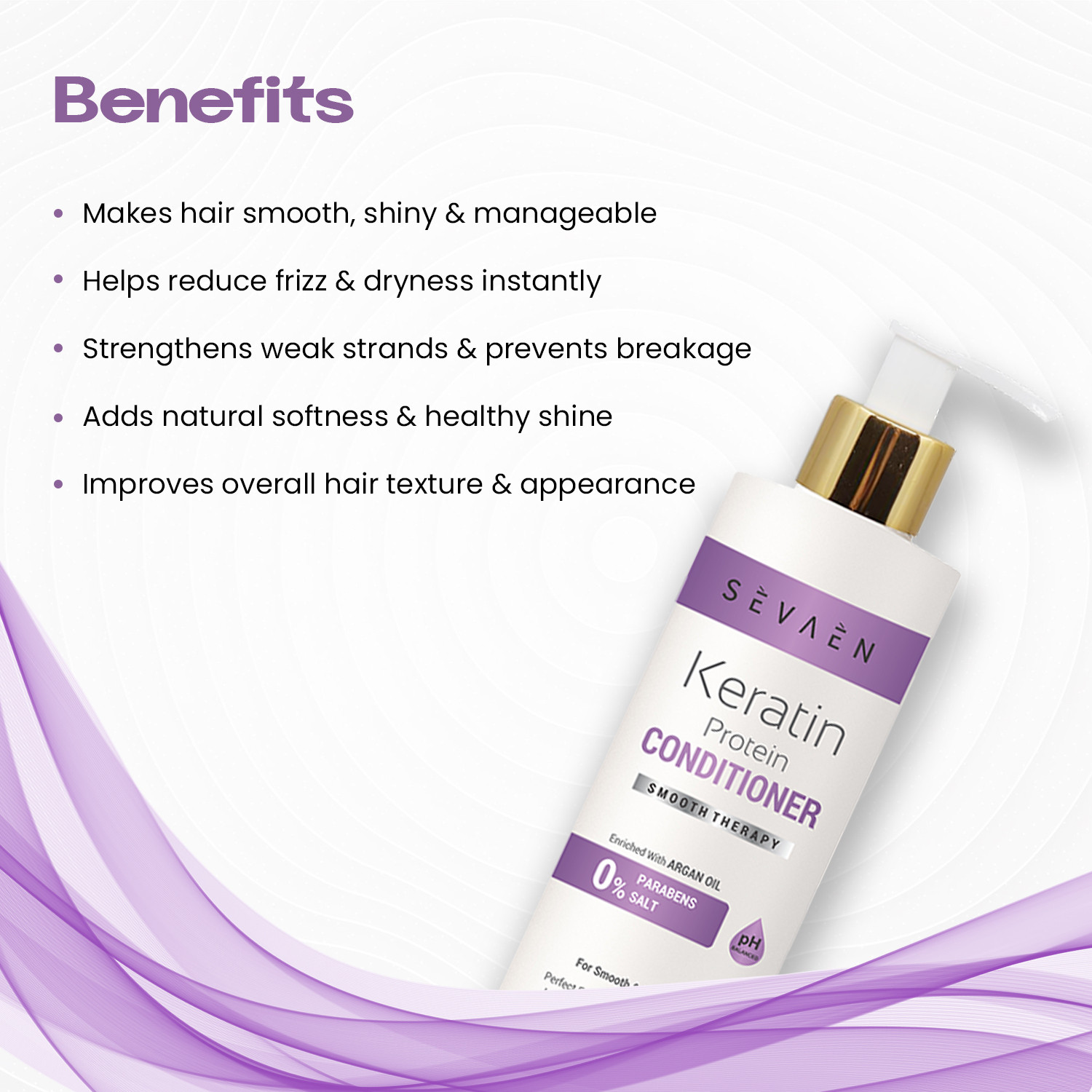 Image of SEVAEN Full Hair care combo (100ml hair growth oil+250ml keratin shampoo+250ml keratin conditioner+50ml hair serum)
