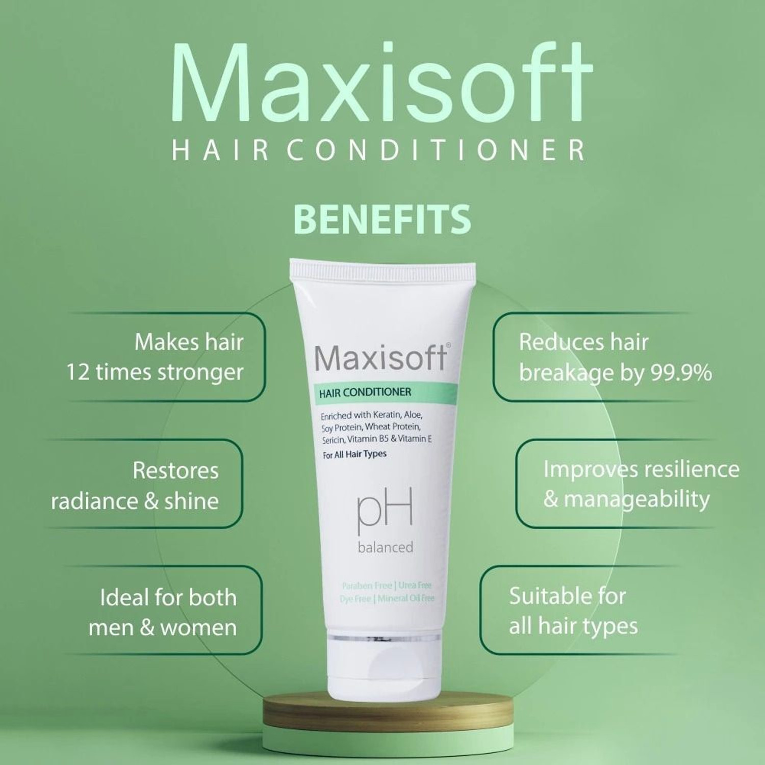 Image of Maxisoft Hair Conditioner 100 ml | With Keratin & Aloe Vera | Paraben Free