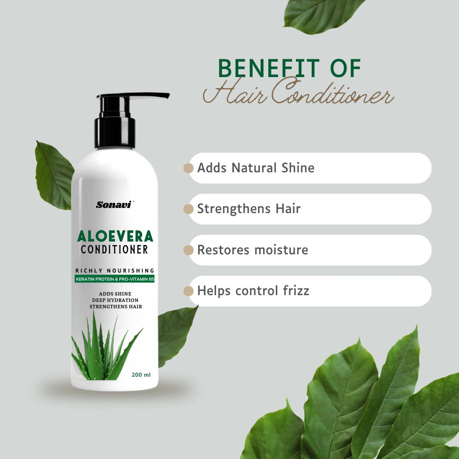 Sonavi Hair Shine Conditioner For Dry and Frizzy Hairs With the goodness of Aloe  Vera - Price in India, Buy Sonavi Hair Shine Conditioner For Dry and Frizzy  Hairs With the goodness