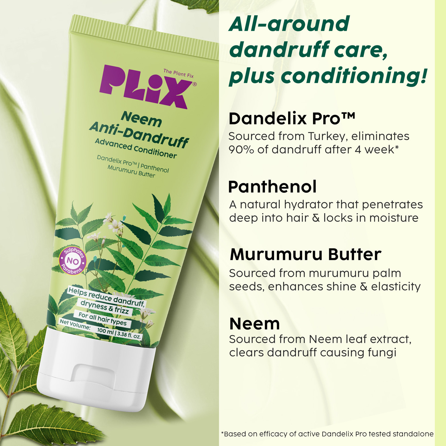 Image of The Plant Fix Plix Neem Anti-Dandruff Advanced Conditioner | Reduces Dandruff, Dryness & Frizz