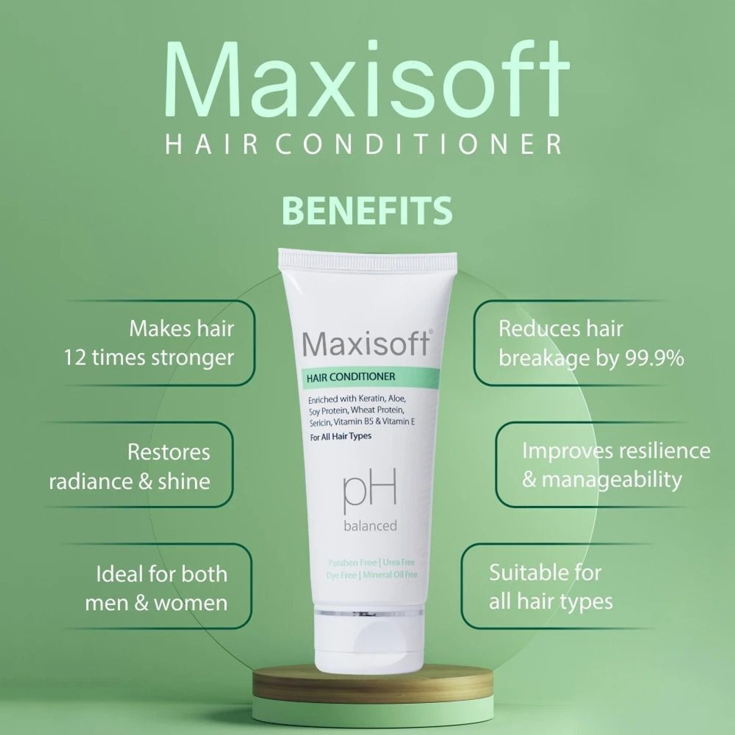 Image of Maxisoft Hair Conditioner 100 ml | With Keratin & Aloe Vera | Paraben Free