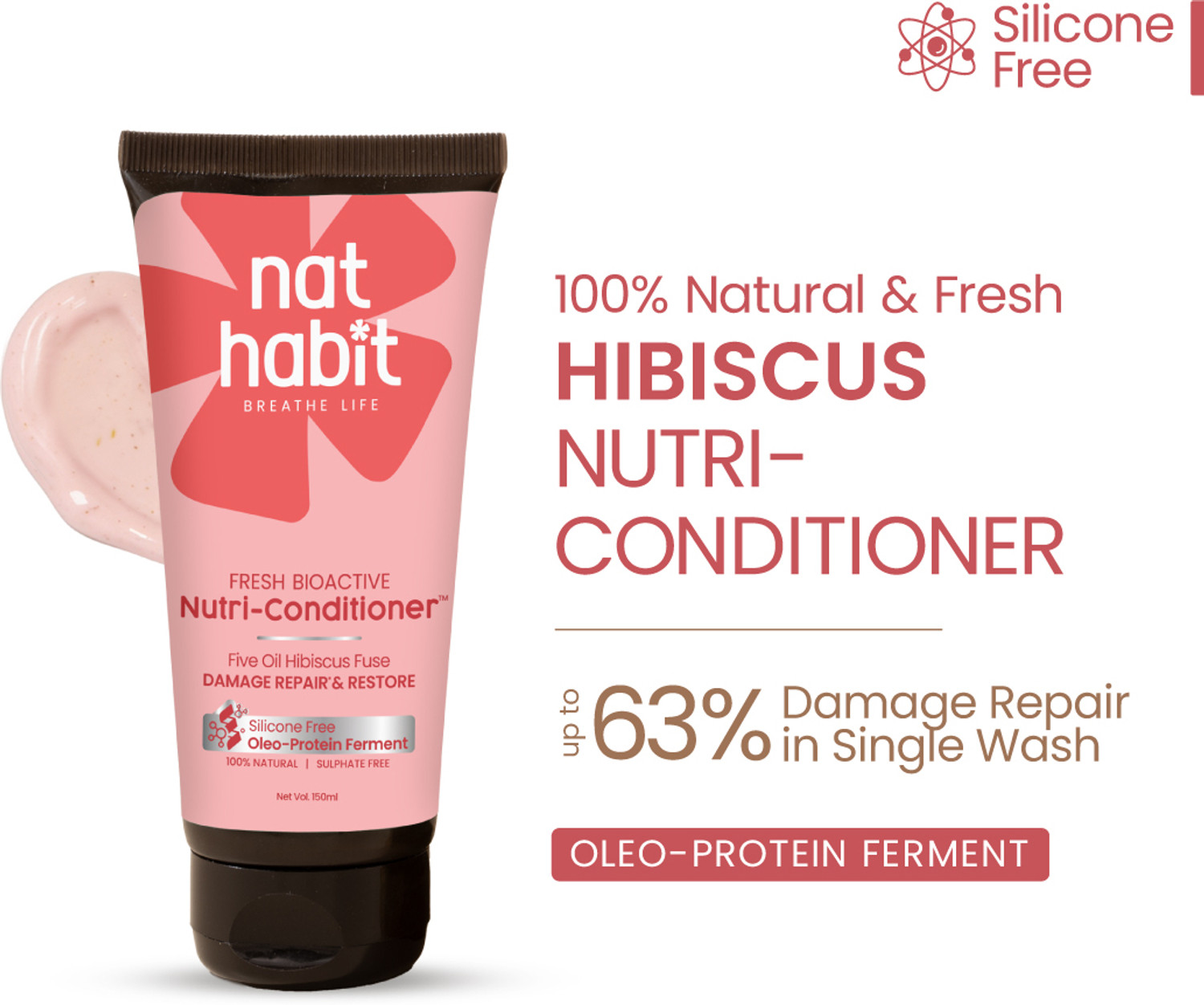 Image of Nat Habit Hibiscus Conditioner for Women & Men, Natural Hair Conditioner, 200 ml