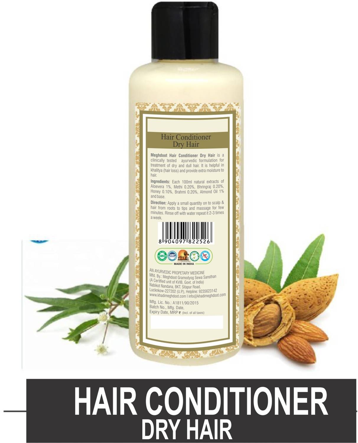Khadi Meghdoot Dry Hair Conditioner with Almond and Bhringraj - Image 2