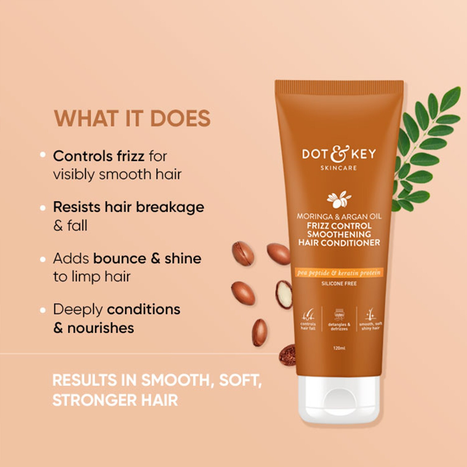 Image of Dot & Key Moringa Argan Frizz Control Smoothing Hair Conditioner