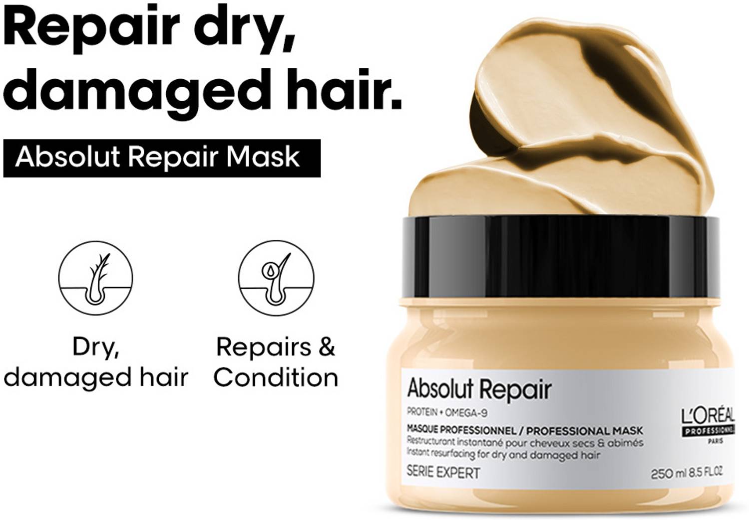 L'Oréal Repair Mask 250ml For Dry, Damaged Hair