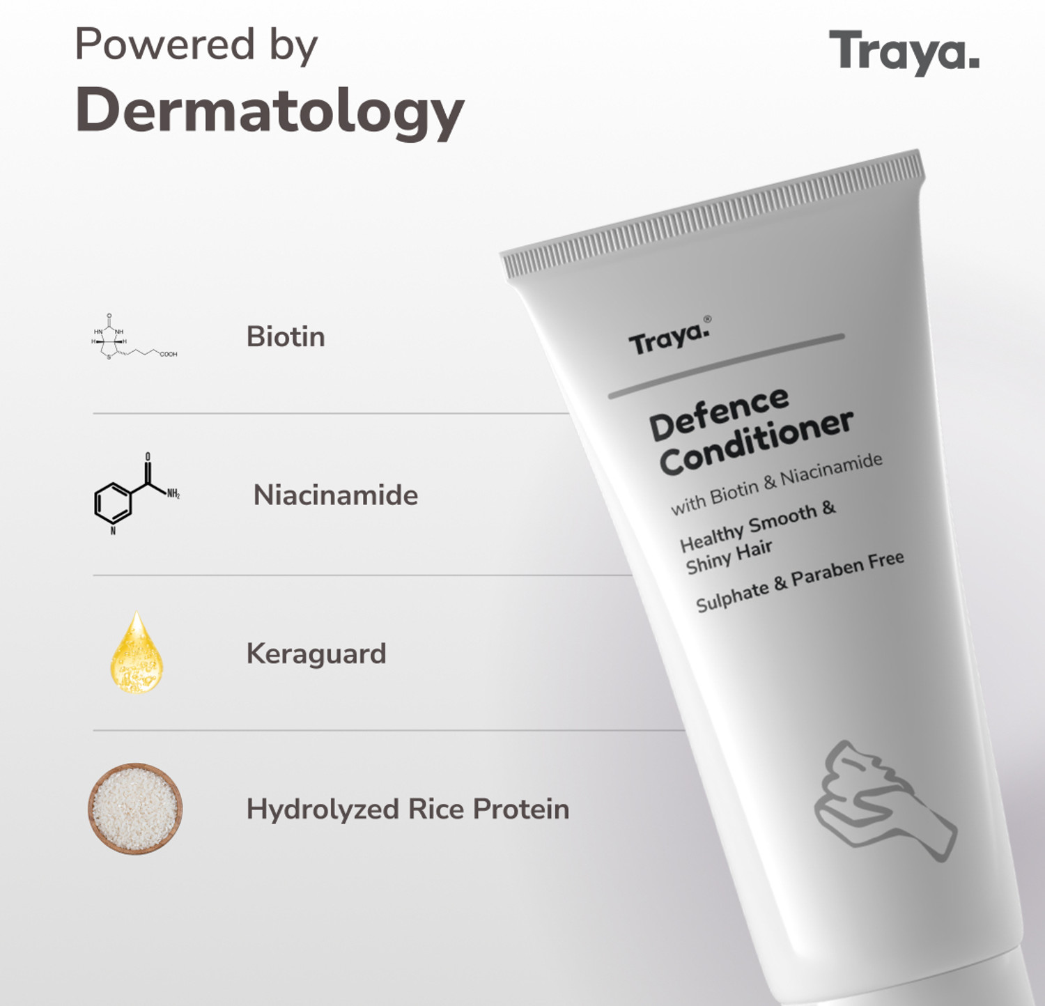 Image of Traya Defence Conditioner | For Deep Moisturizing & Hair Growth | Consist Biotin