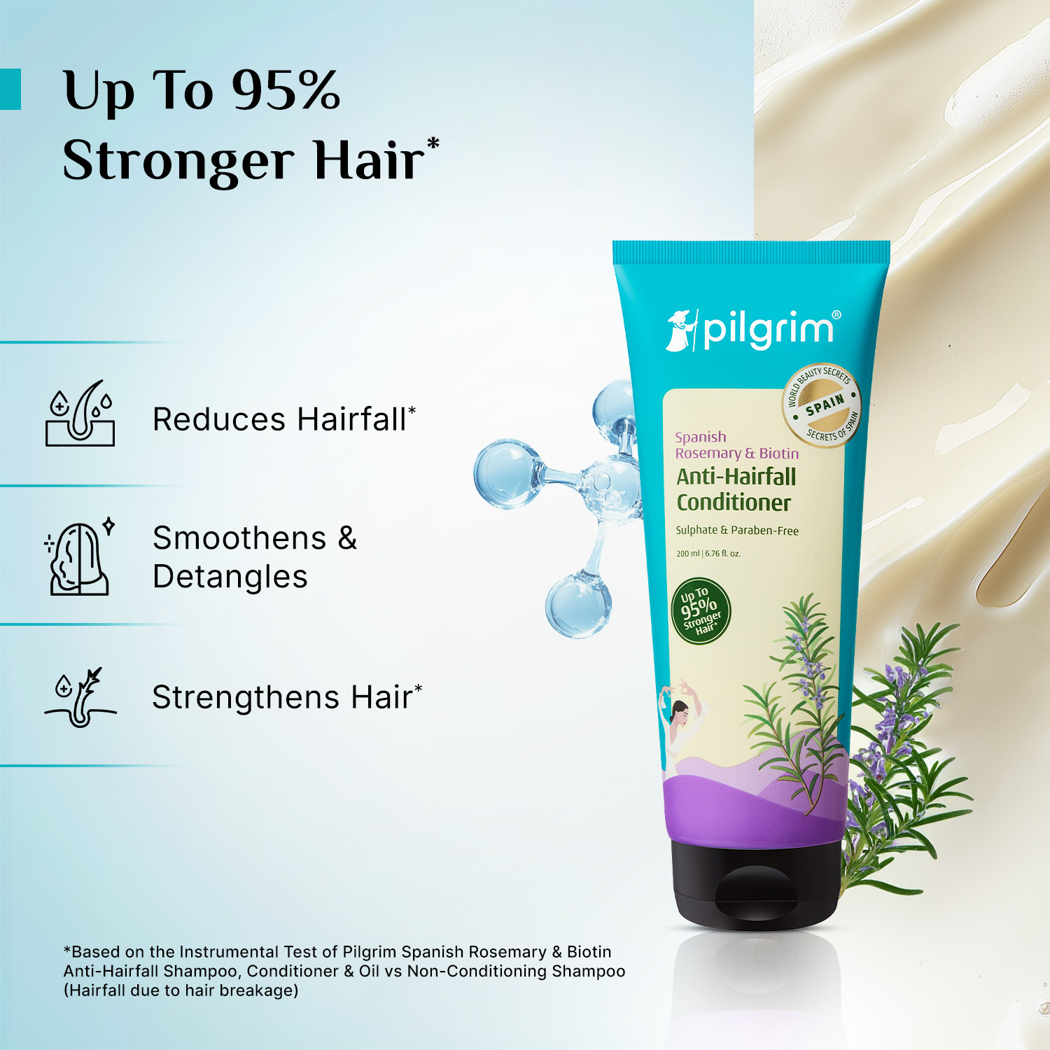 Image of Pilgrim Spanish Rosemary & Biotin Anti-Hair fall Shampoo and Conditioner