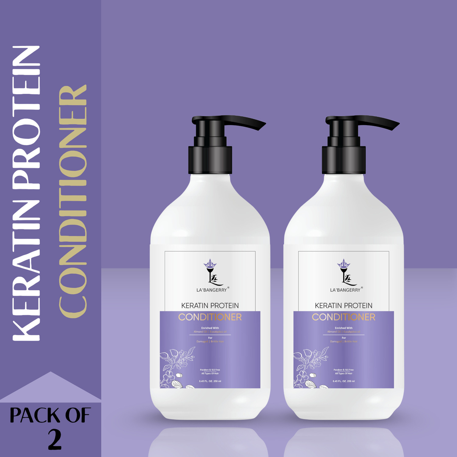 Image of LA'BANGERRY Keratin Protein Hair Conditioner | Smooth & Silky Hair | Reduces Frizz & Damage