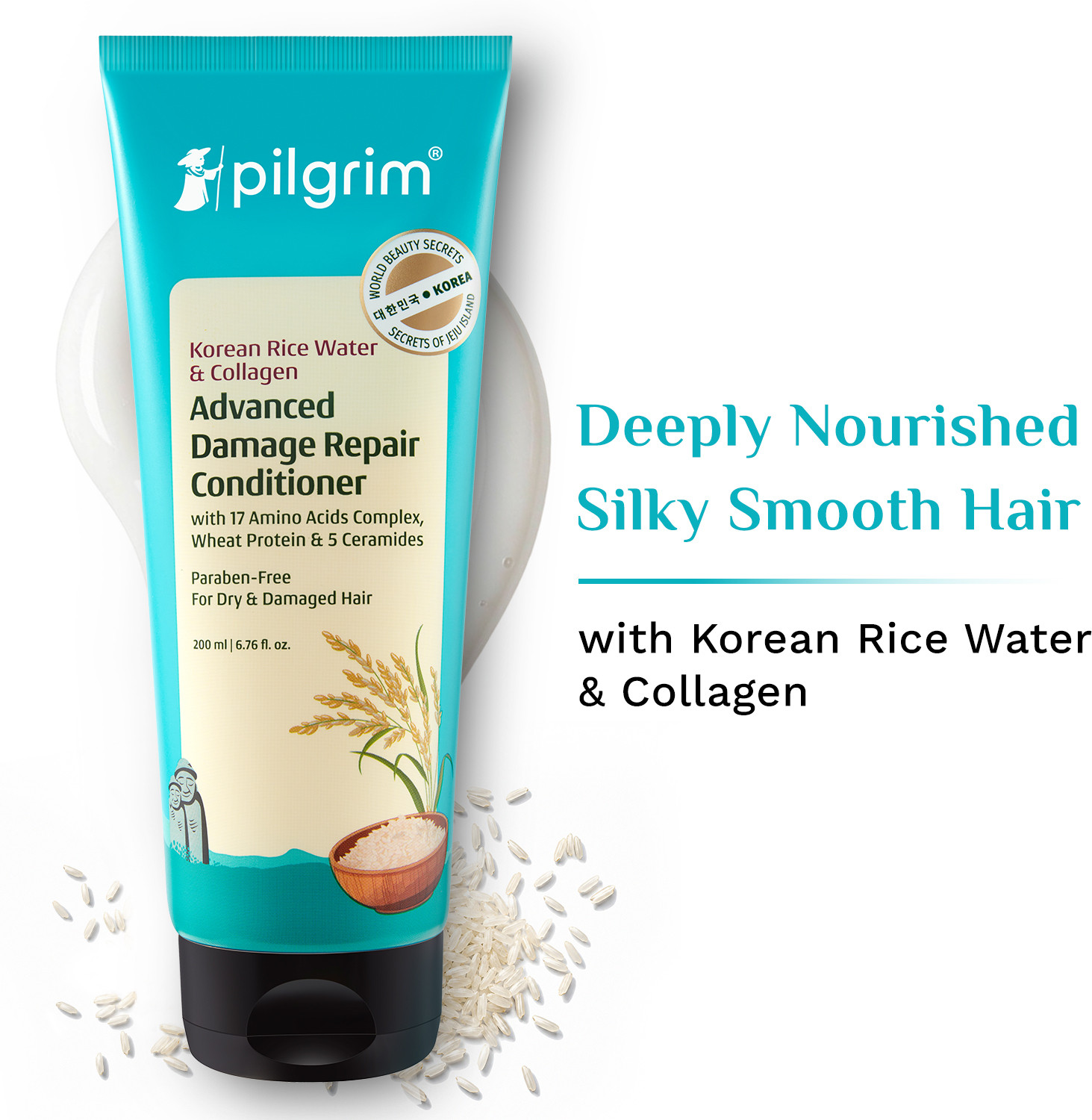 Image of Pilgrim Korean Rice Water & Collagen Advanced Damage Repair Conditioner|Nourish|Softens
