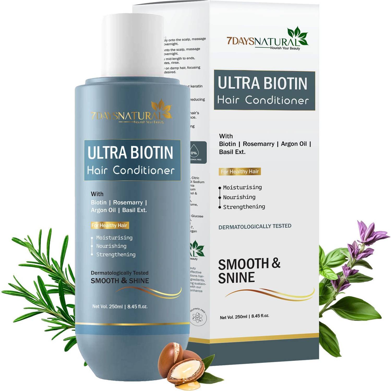 7days natural Hair Fall Rescue Ultra Biotin Conditioner With Rosemary Argan oil for Shiny Hair