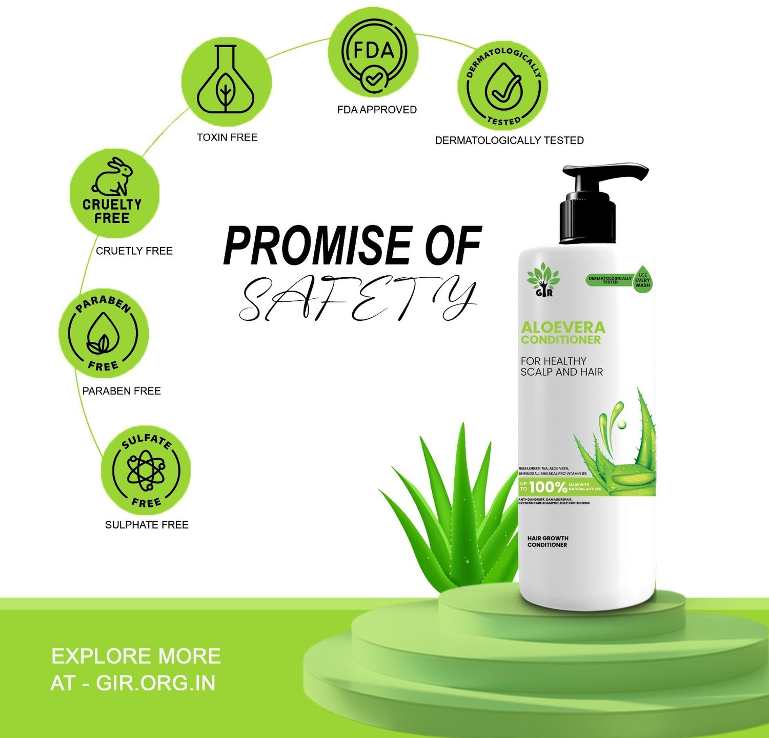 Image of GIR Aloe Vera Conditioner | 500 ML | Medically Tested Hydrating Care