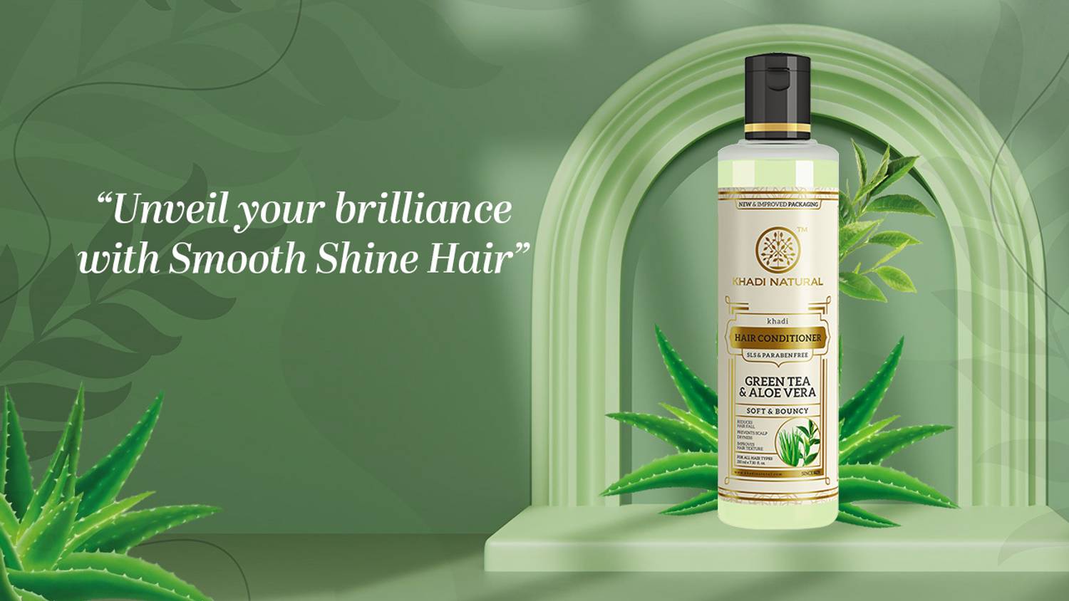 KHADI Natural Herbal Green Tea & Aloe Vera Hair Conditioner - Image 3