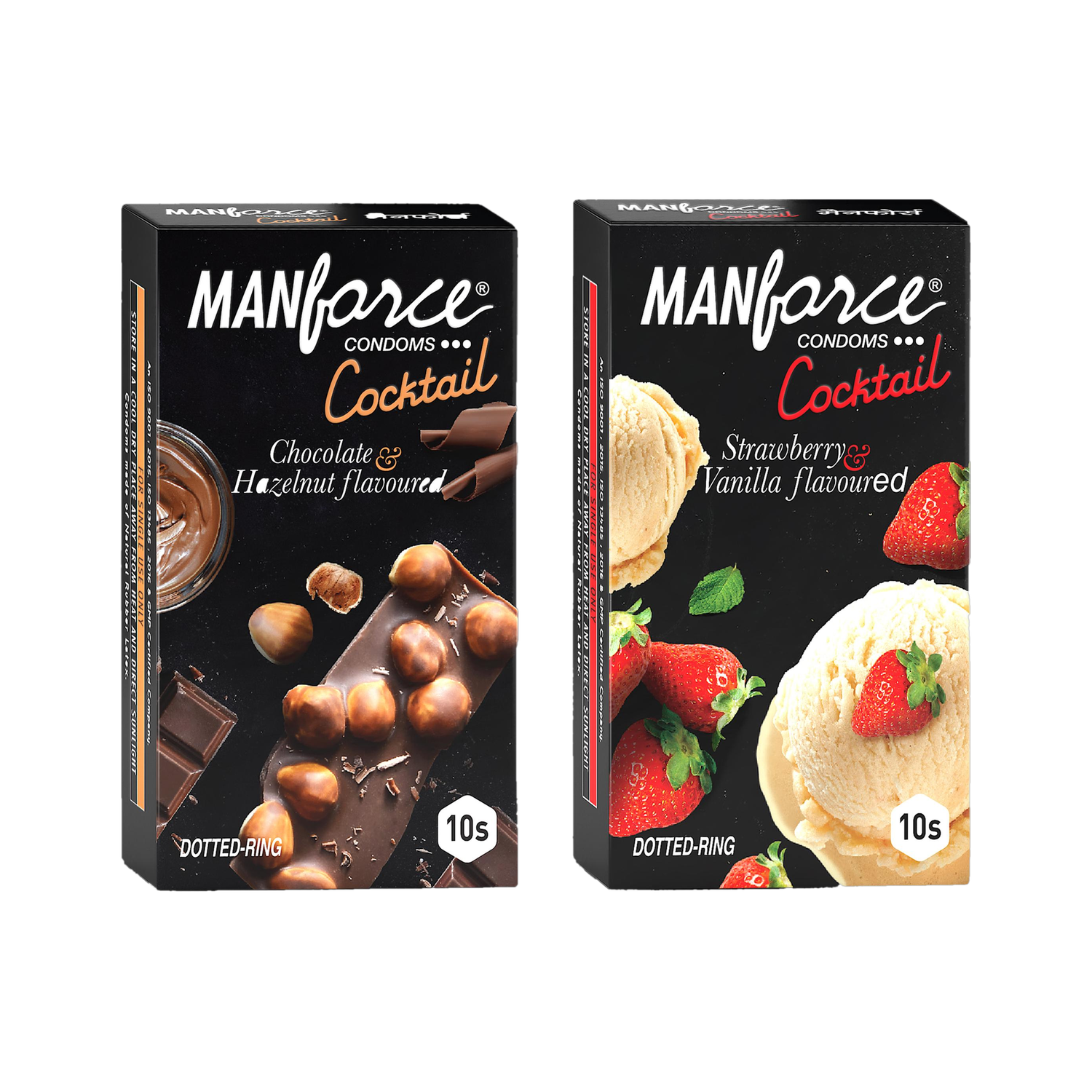 MANFORCE Cocktail Combo Pack Hazelnut Chocolate Strawberry Vanilla