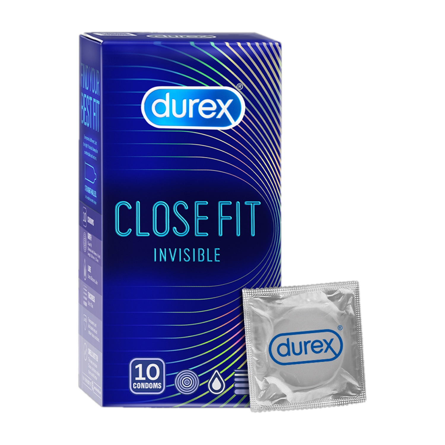 Image of DUREX Close Fit Invisible Super Ultra Thin for Men, Natural Ruber Latex, thinnest Condom