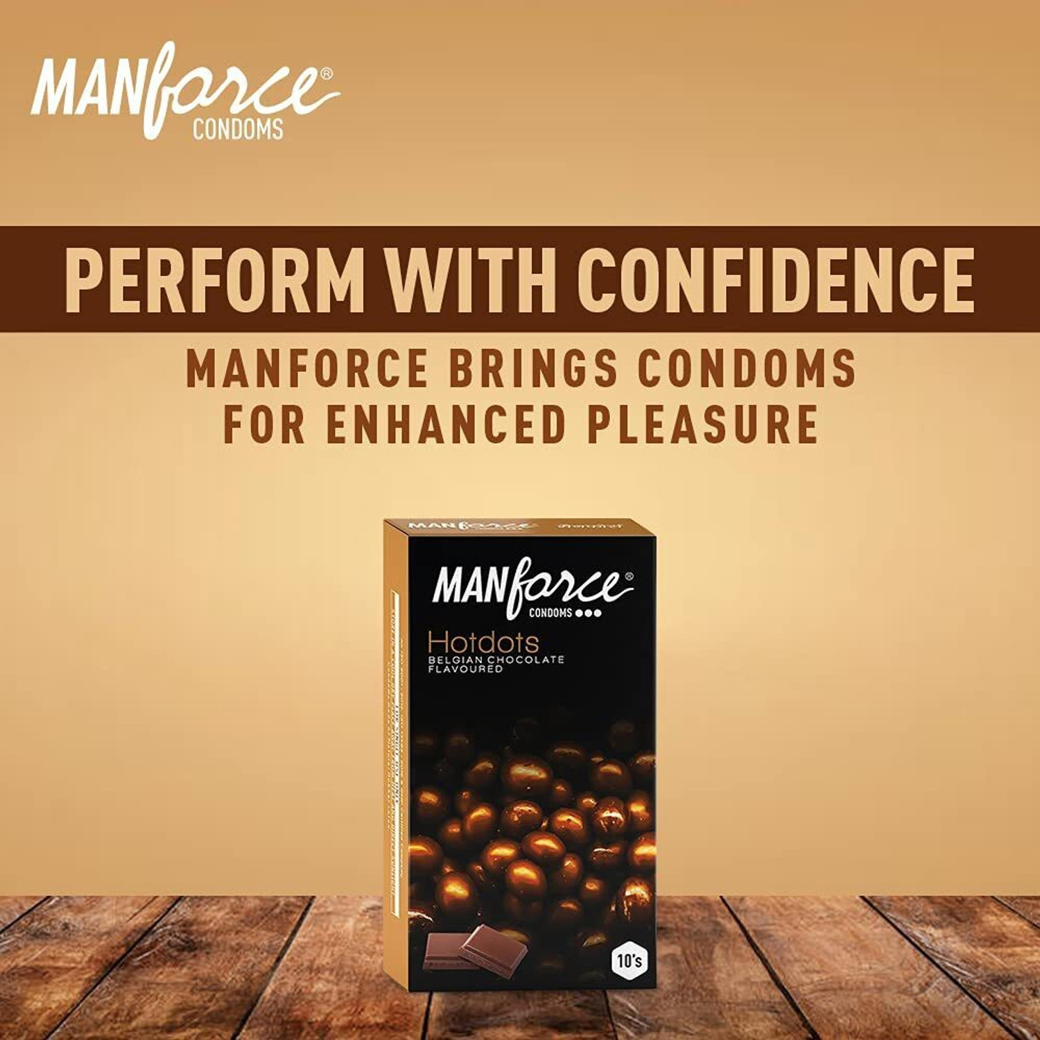 Image of MANFORCE 3 in 1 Wild Ribbed Contour Dotted Strawberry Flavor Condoms - 10 Pieces & Premium Hotdots Belgian Chocolate Condoms with Bigger Dots - 10 Pieces Condom (Set of 2, 20 Sheets)