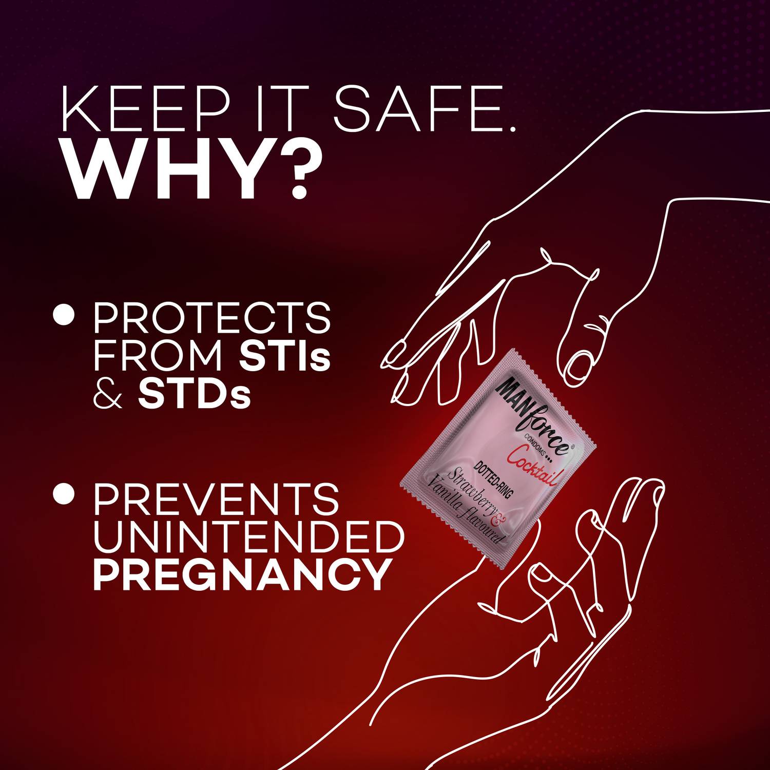 MANFORCE Cocktail Condoms with Dotted Rings, 20 Pack - Image 5