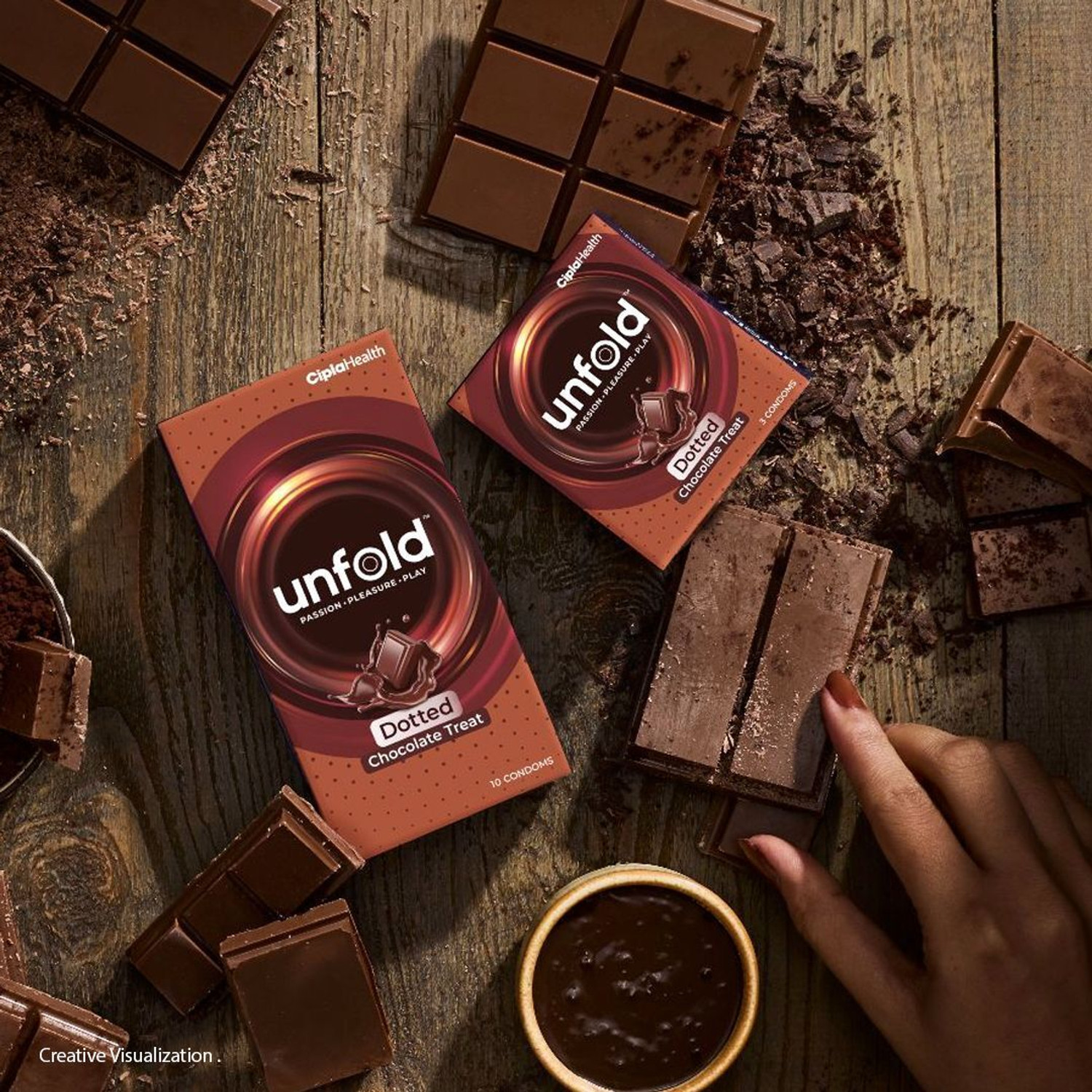 Image of Unfold Chocolate Dotted Condom